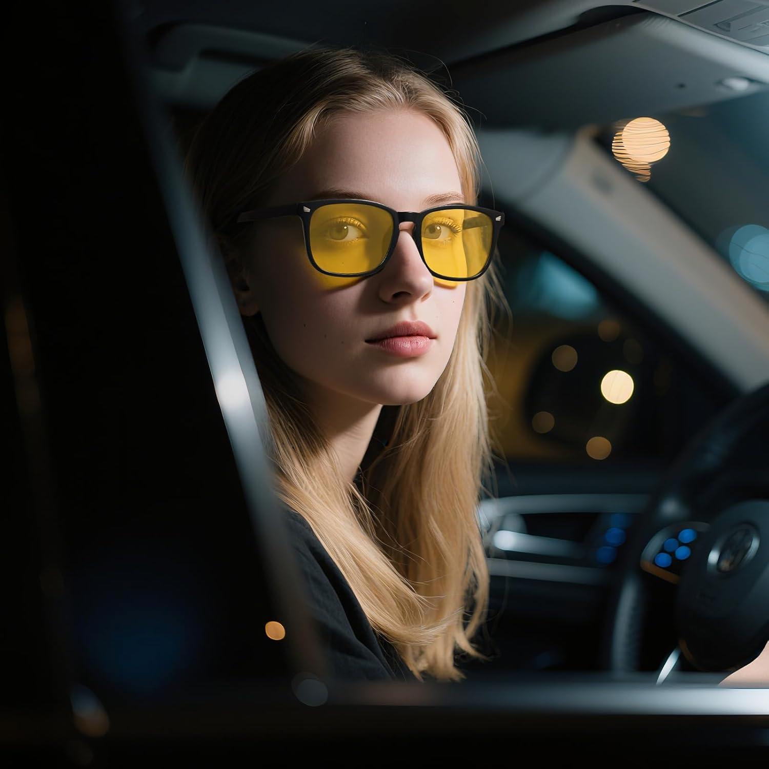 Gafas de Visión Nocturna Polarizadas KUGUAOK para Mujeres - Lentes Amarillos