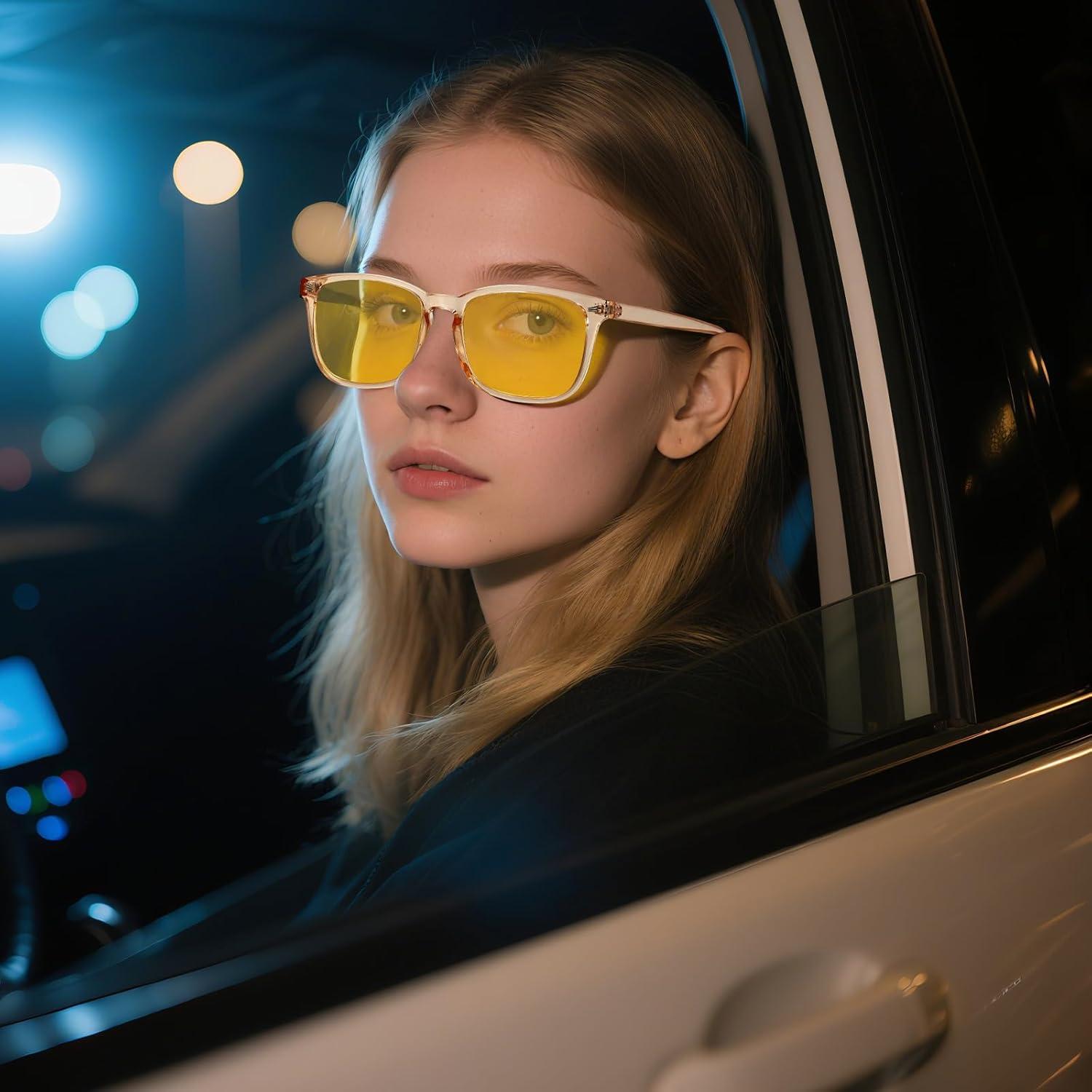 Gafas de Visión Nocturna Polarizadas KUGUAOK para Mujeres - Lentes Amarillos