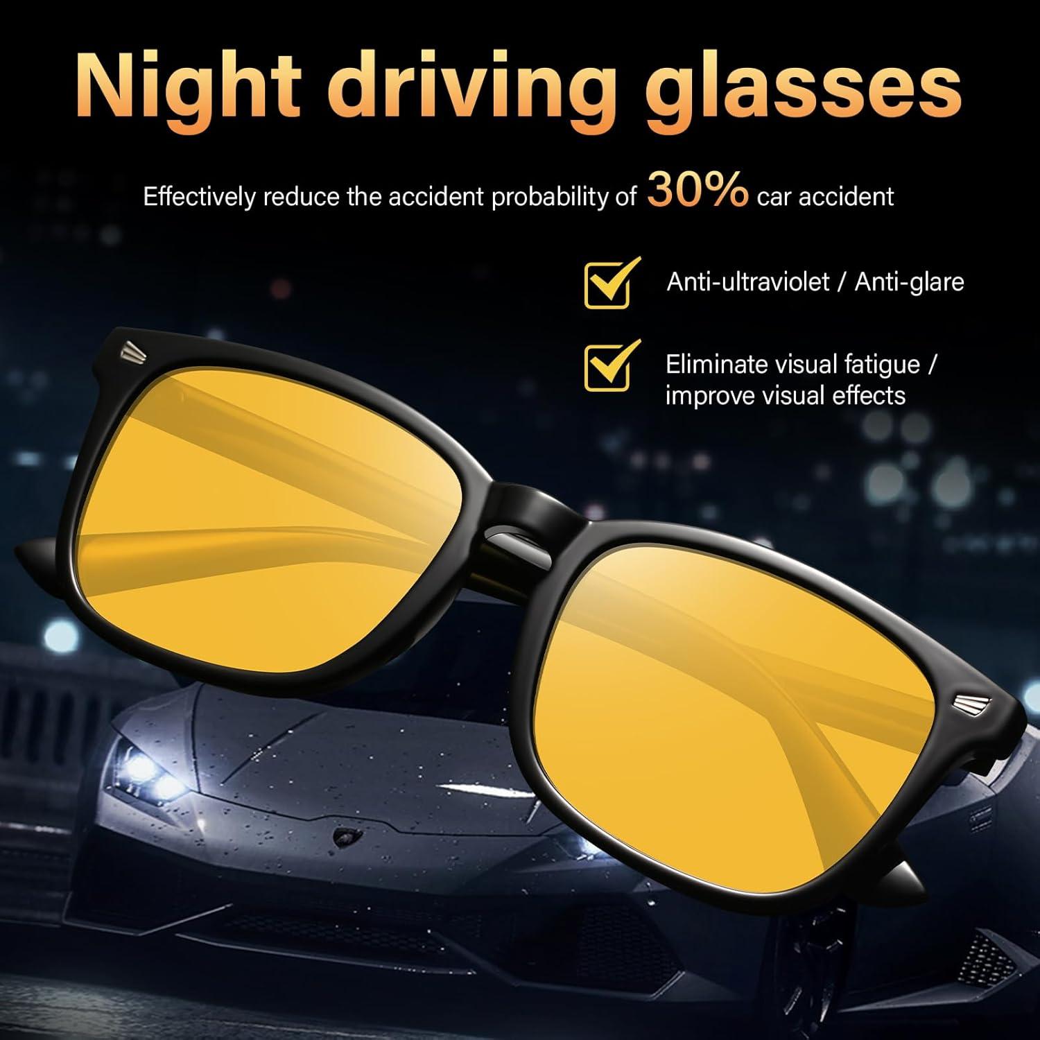 Gafas de Visión Nocturna Polarizadas KUGUAOK para Mujeres - Lentes Amarillos