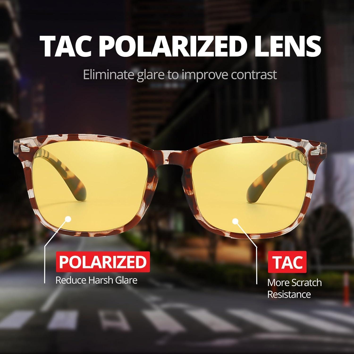 Gafas de Visión Nocturna HASFOX Amarillas Polarizadas UV 52mm