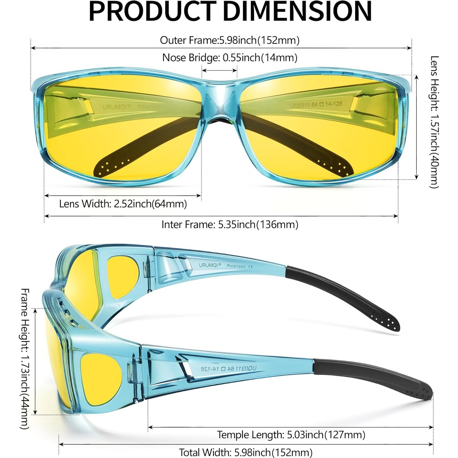 Gafas de Visión Nocturna URUMQI Polarizadas para Usar sobre Gafas
