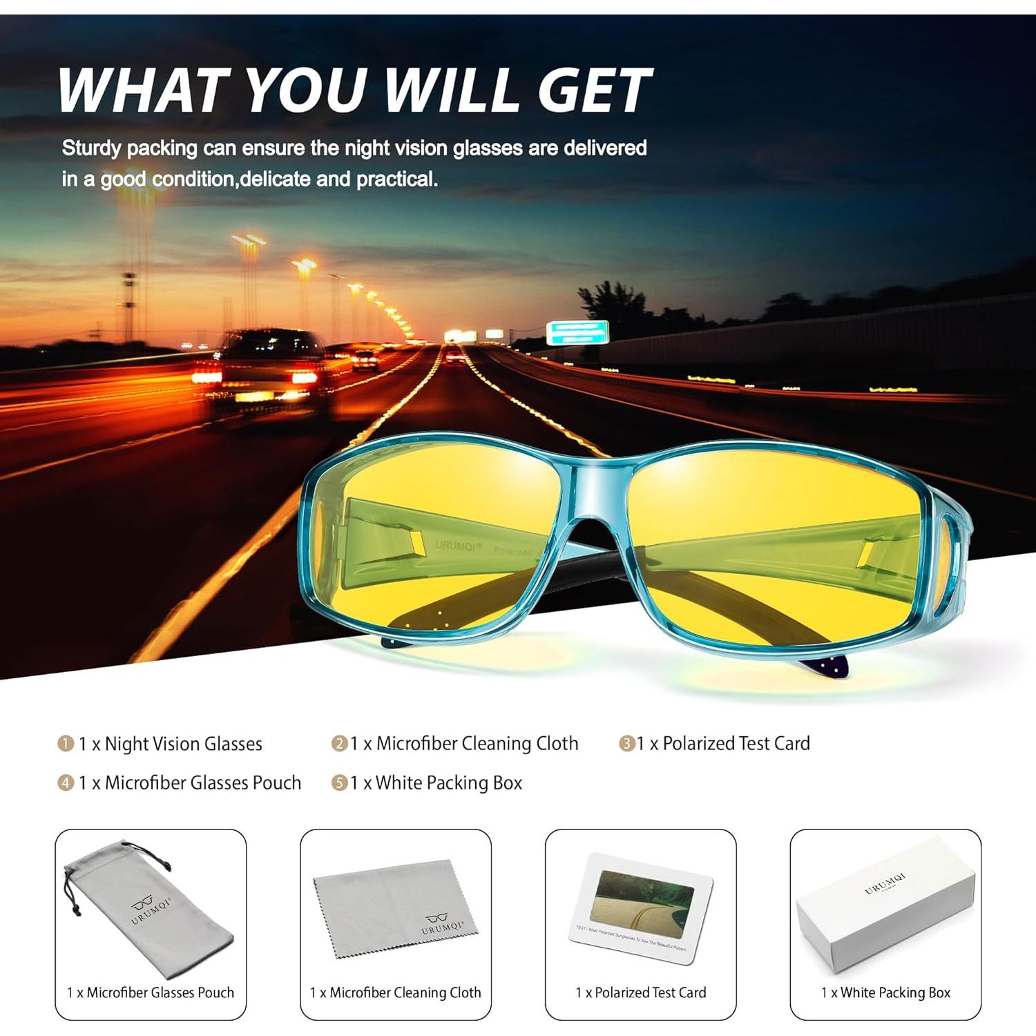 Gafas de Visión Nocturna URUMQI Polarizadas para Usar sobre Gafas