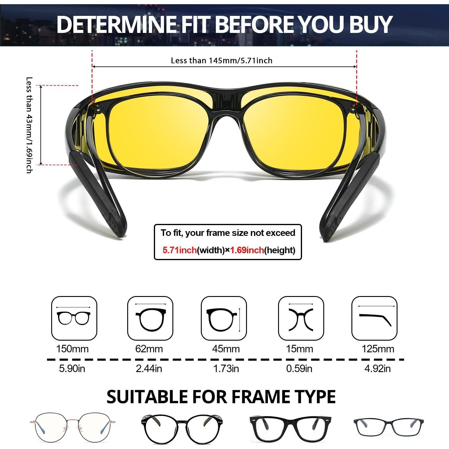 Gafas IGnaef Fit Over HD Polarizadas para Conducir de Noche