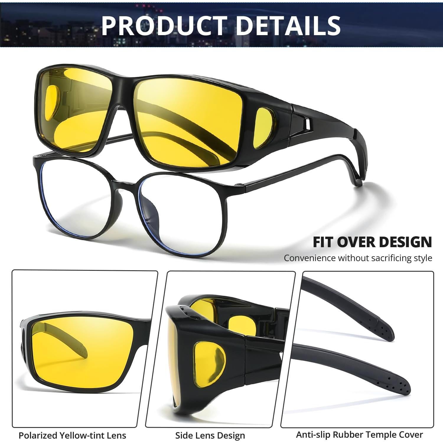 Gafas IGnaef Fit Over HD Polarizadas para Conducir de Noche