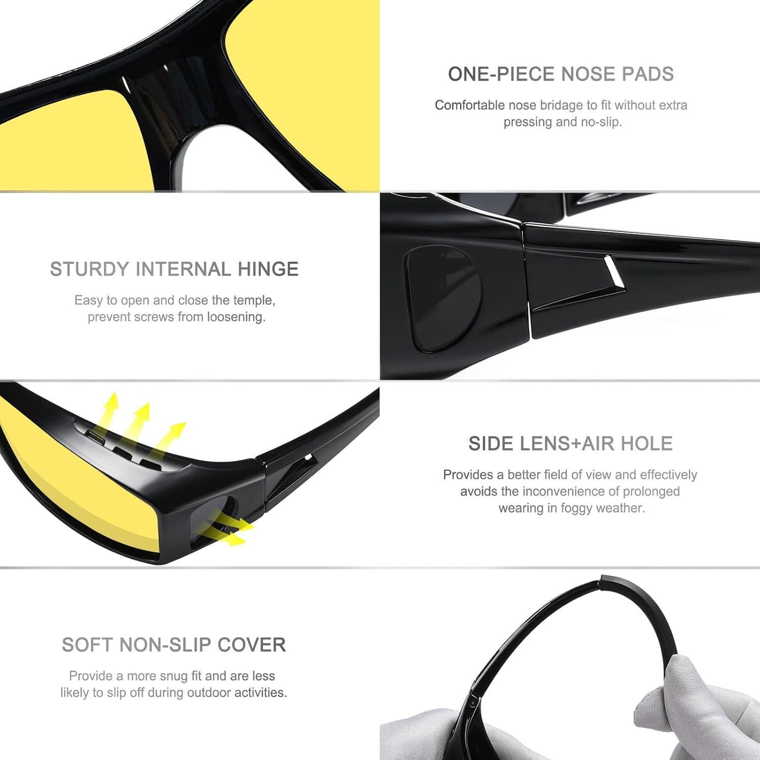 Gafas de Visión Nocturna Haolota Lentes Amarillos Antirreflejo