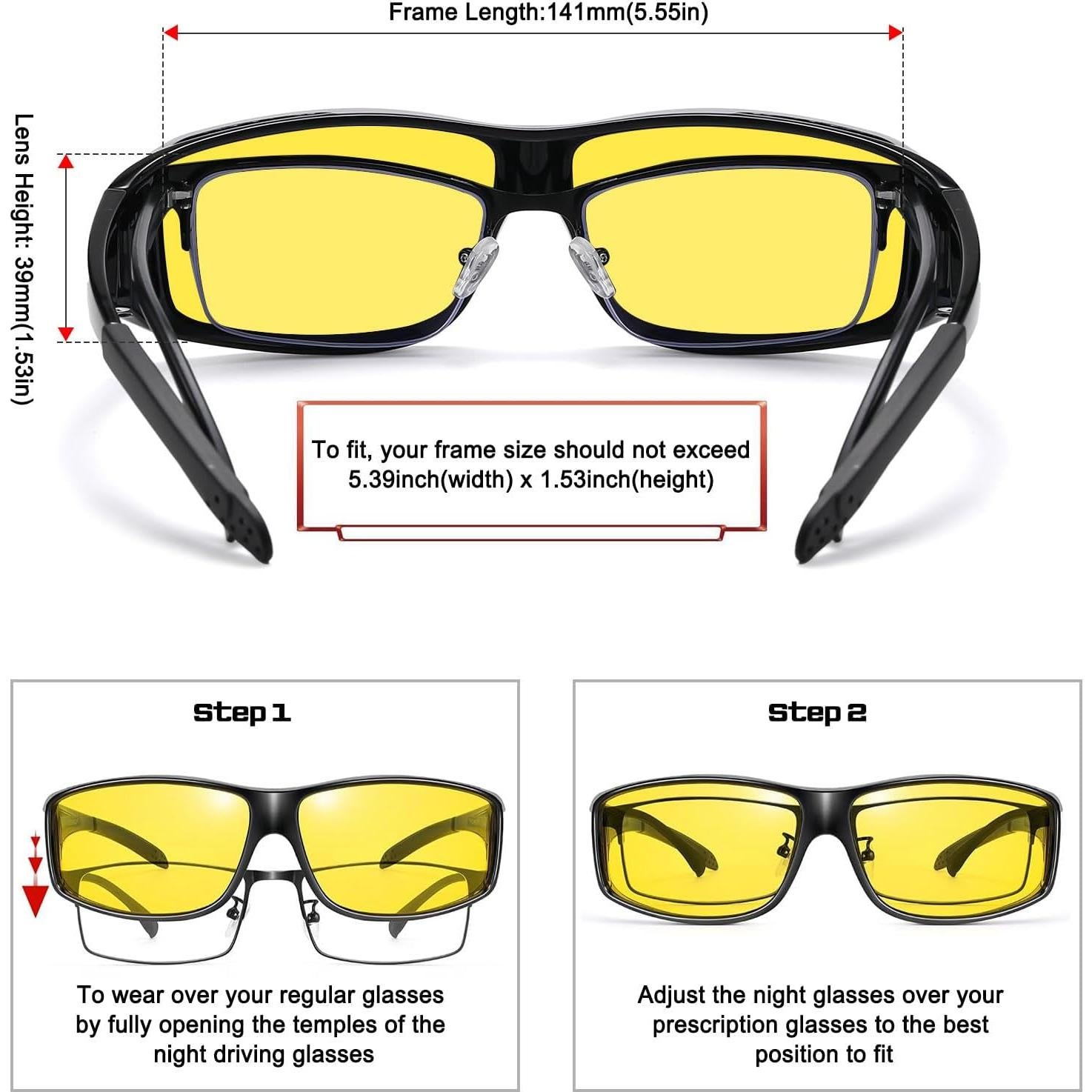Gafas de Visión Nocturna Haolota Lentes Amarillos Antirreflejo