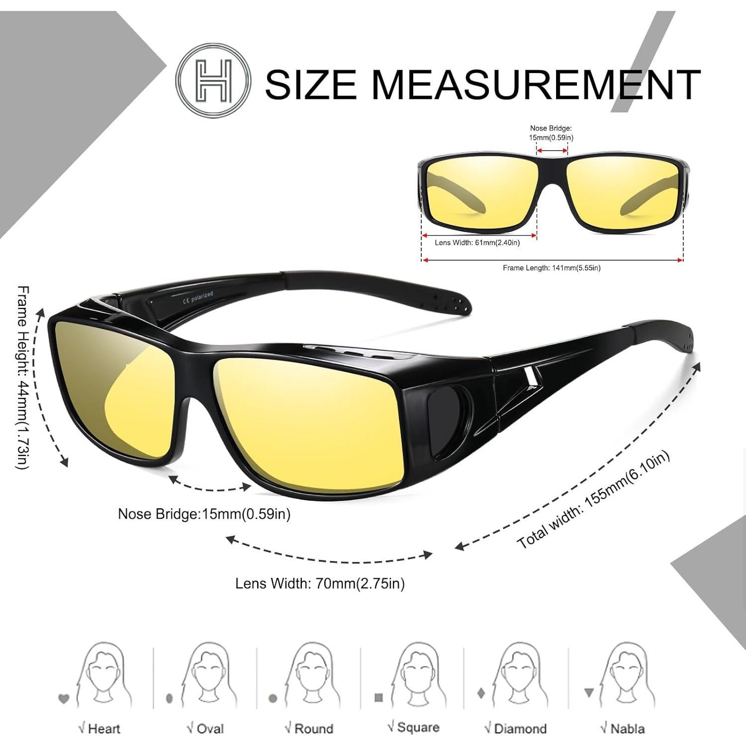 Gafas de Visión Nocturna Haolota Lentes Amarillos Antirreflejo