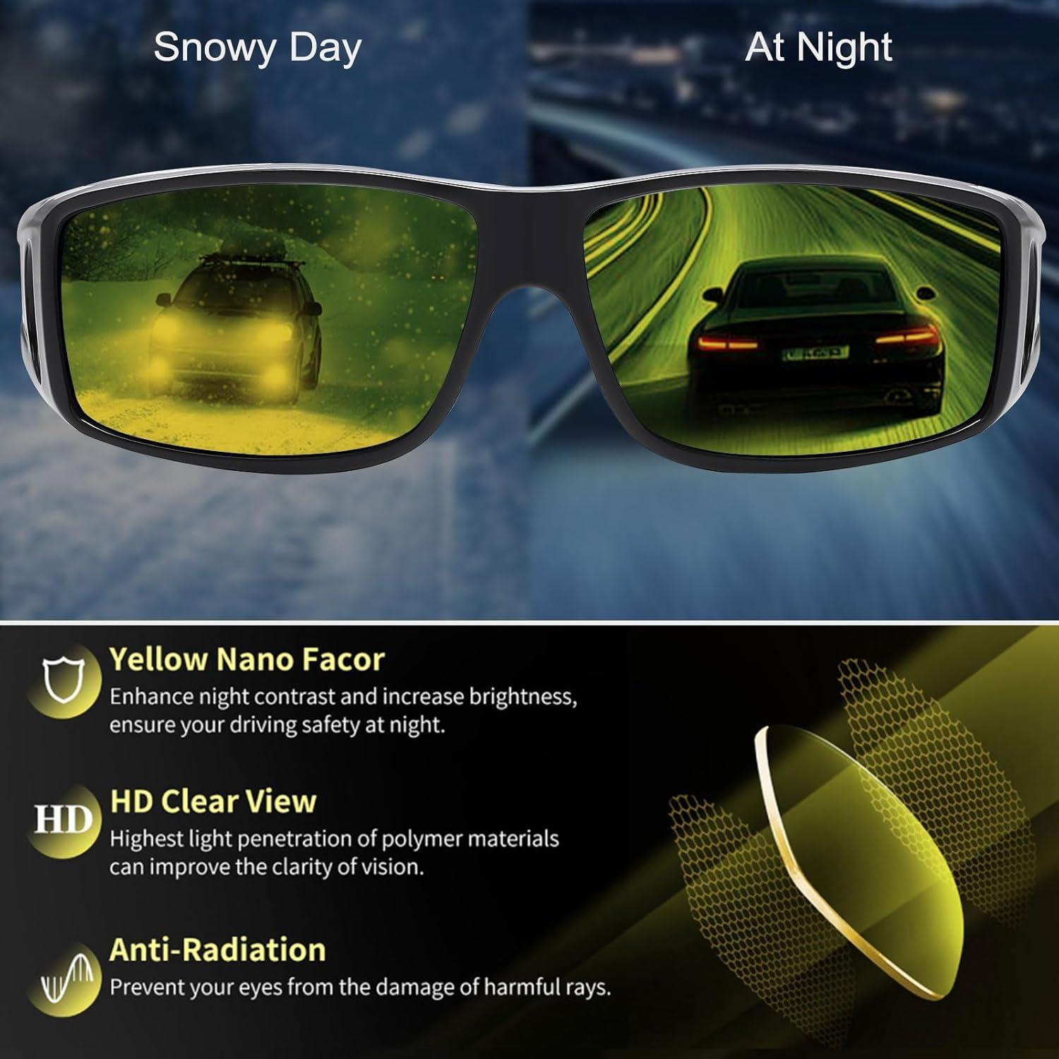 Gafas de Visión Nocturna Haolota Lentes Amarillos Antirreflejo