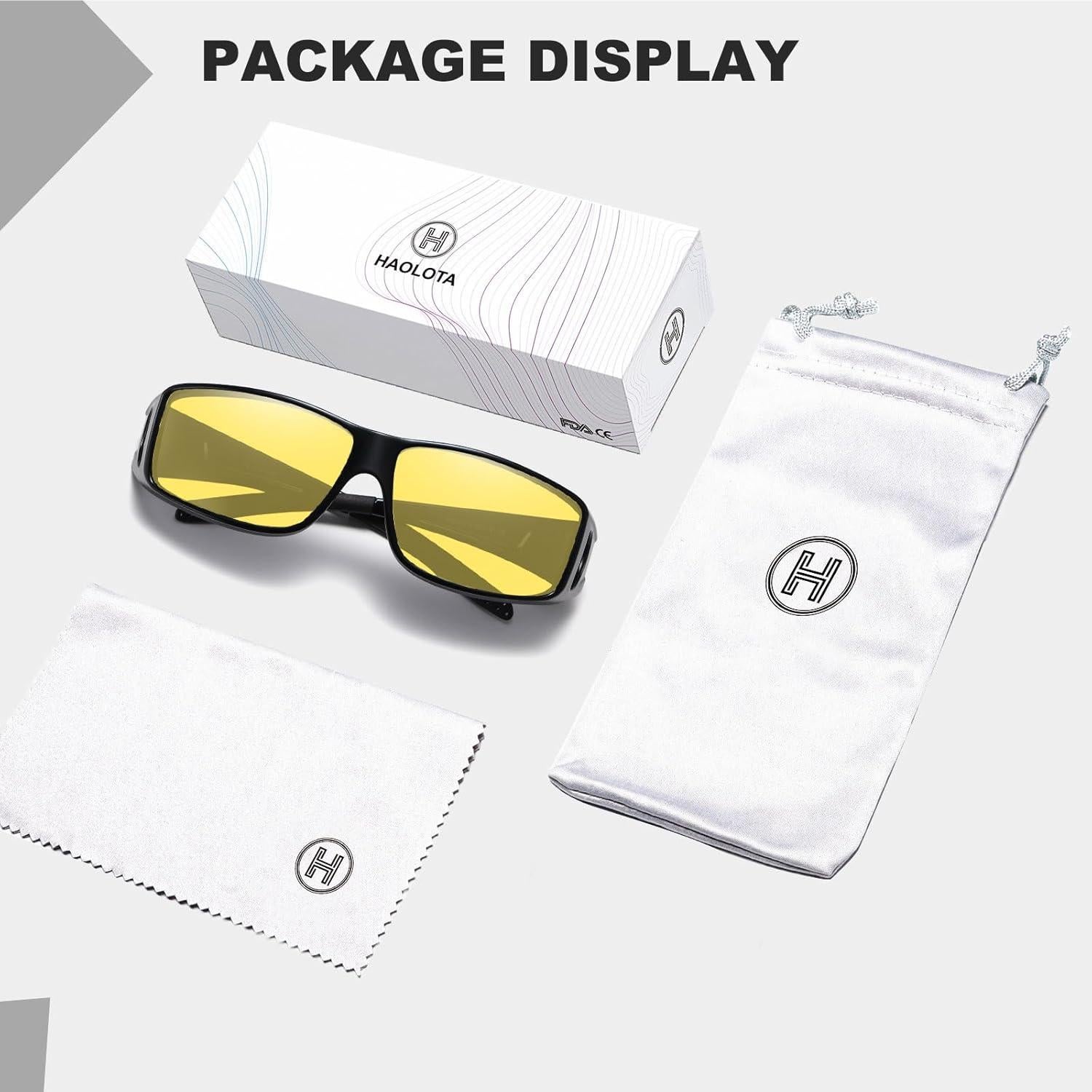 Gafas de Visión Nocturna Haolota Lentes Amarillos Antirreflejo