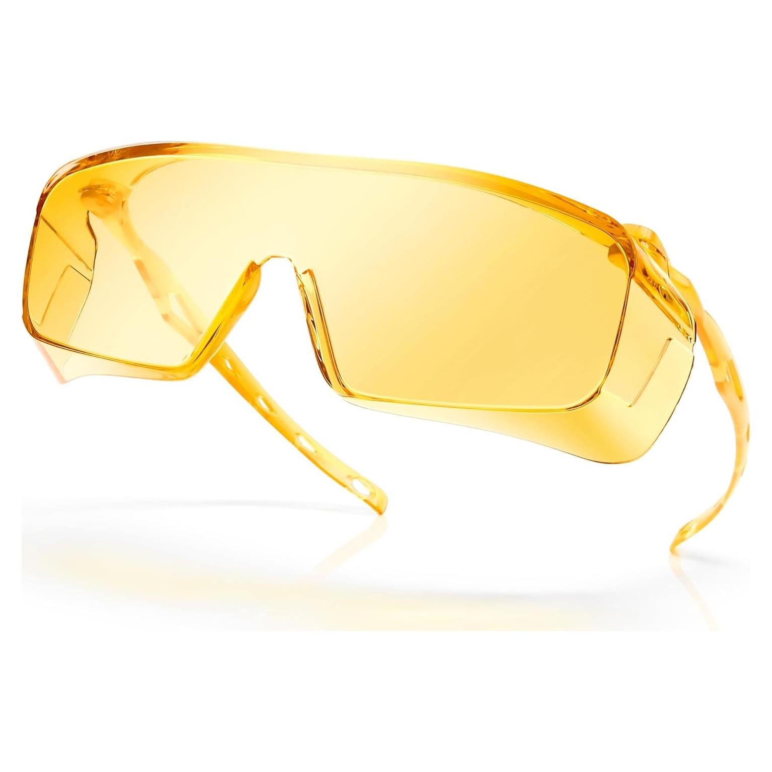 Gafas de Seguridad Antivaho ANSI Z87.1 OTG Ligeras Amarillas