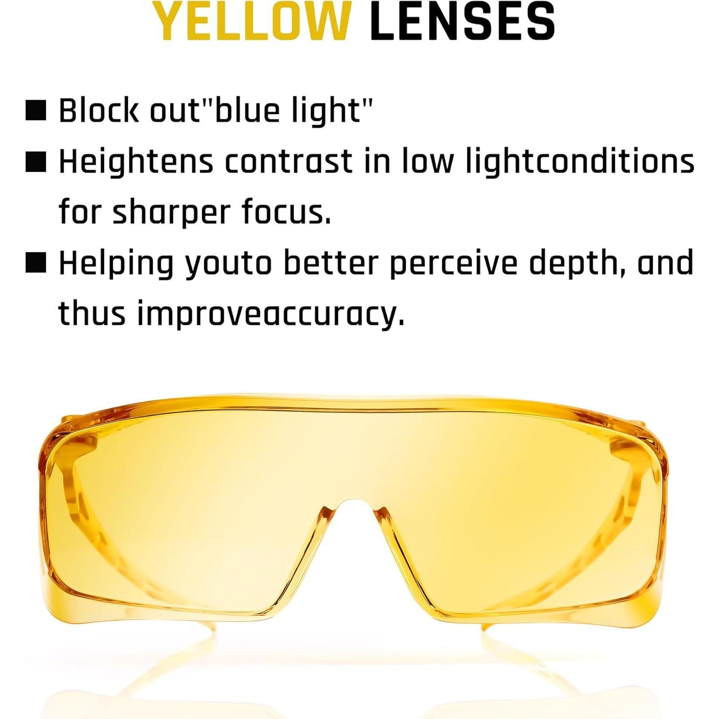 Gafas de Seguridad Antivaho ANSI Z87.1 OTG Ligeras Amarillas