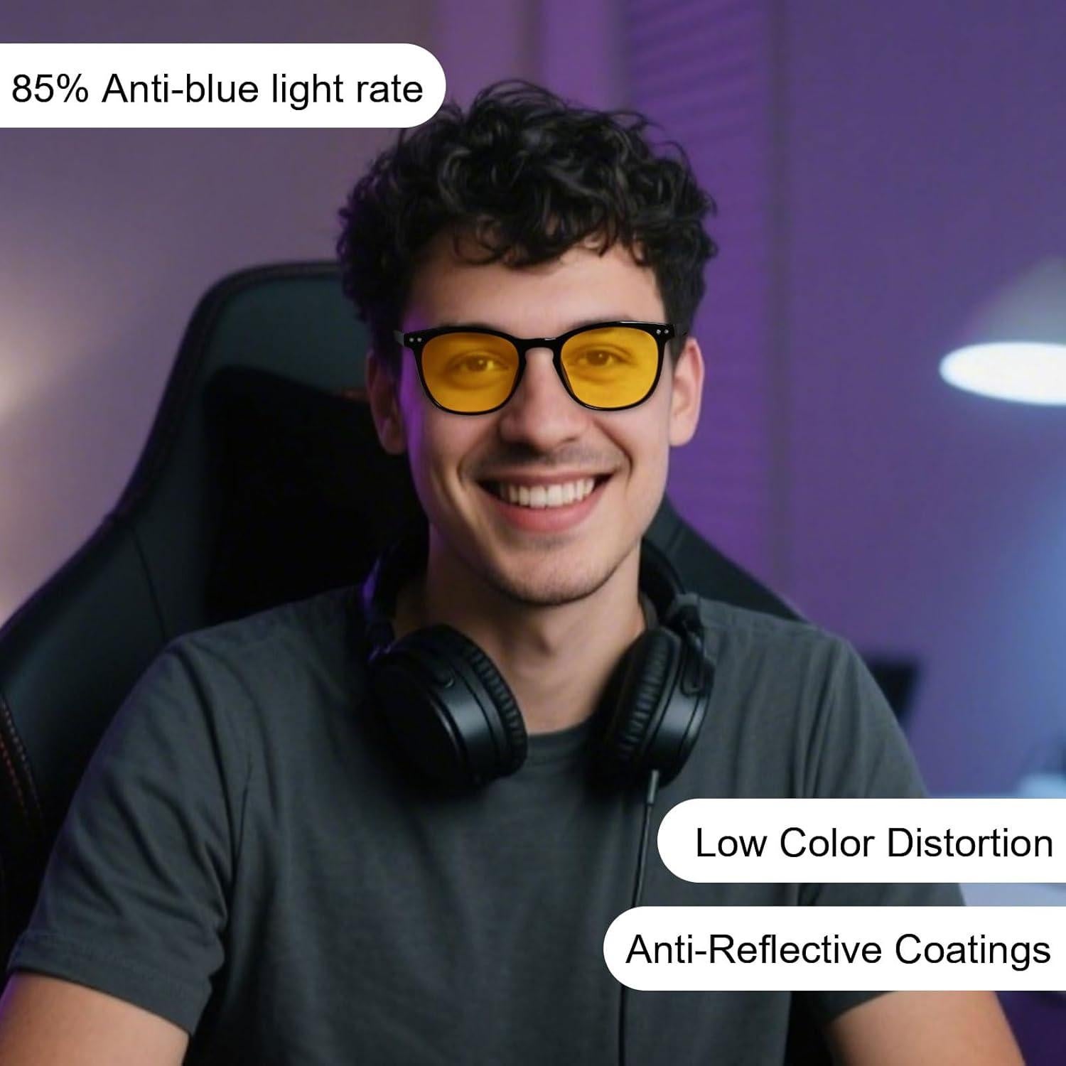 Gafas bloqueadoras de luz azul ANDWOOD LS01B unisex, marco pequeño