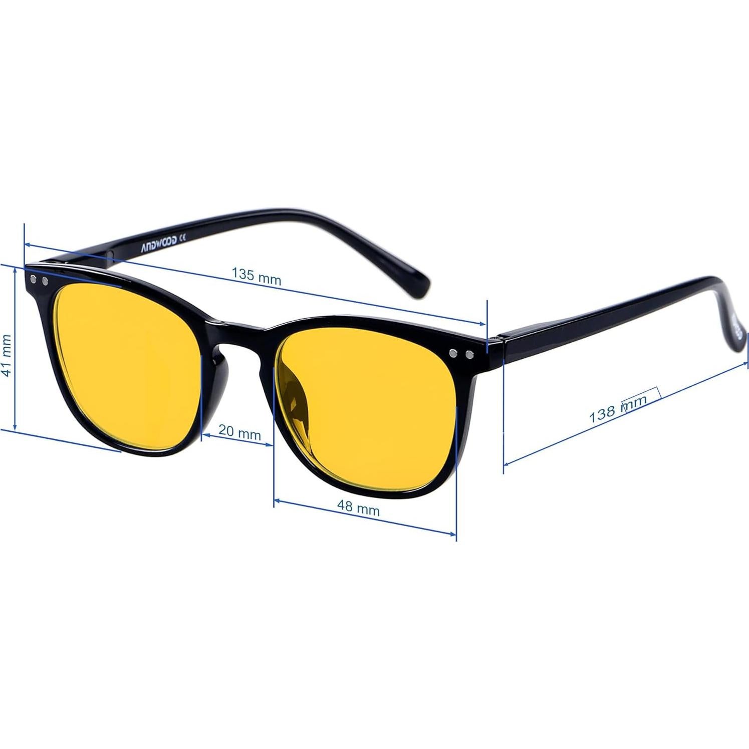 Gafas bloqueadoras de luz azul ANDWOOD LS01B unisex, marco pequeño