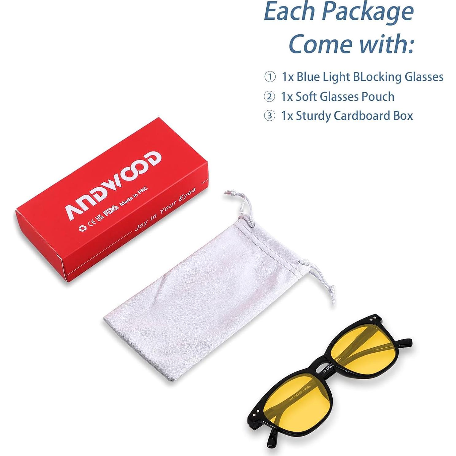 Gafas bloqueadoras de luz azul ANDWOOD LS01B unisex, marco pequeño