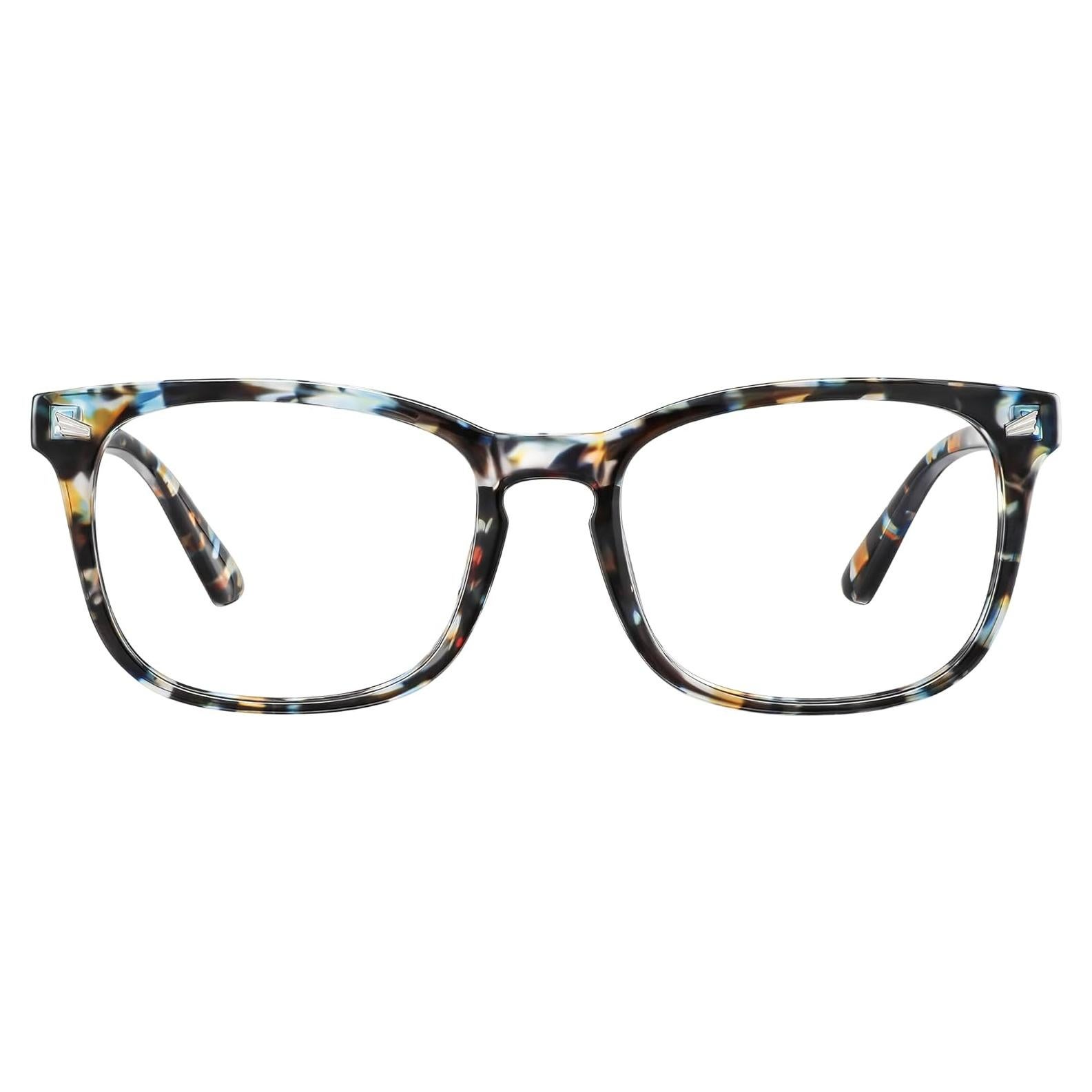 Gafas de lectura unisex 1.5x con filtro UV y luz azul - A14 azul amarillo floral