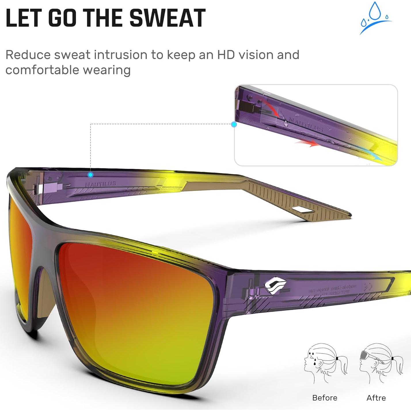 Gafas de sol deportivas TOREGE Nautilus UV400 unisex TR90