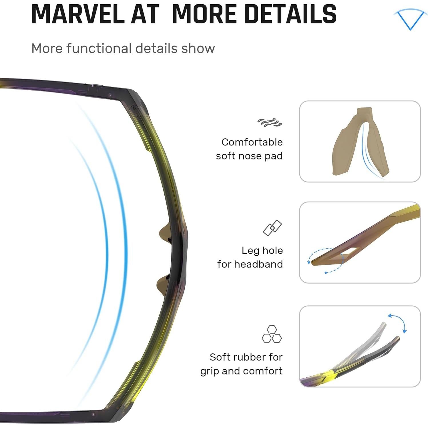 Gafas de sol deportivas TOREGE Nautilus UV400 unisex TR90