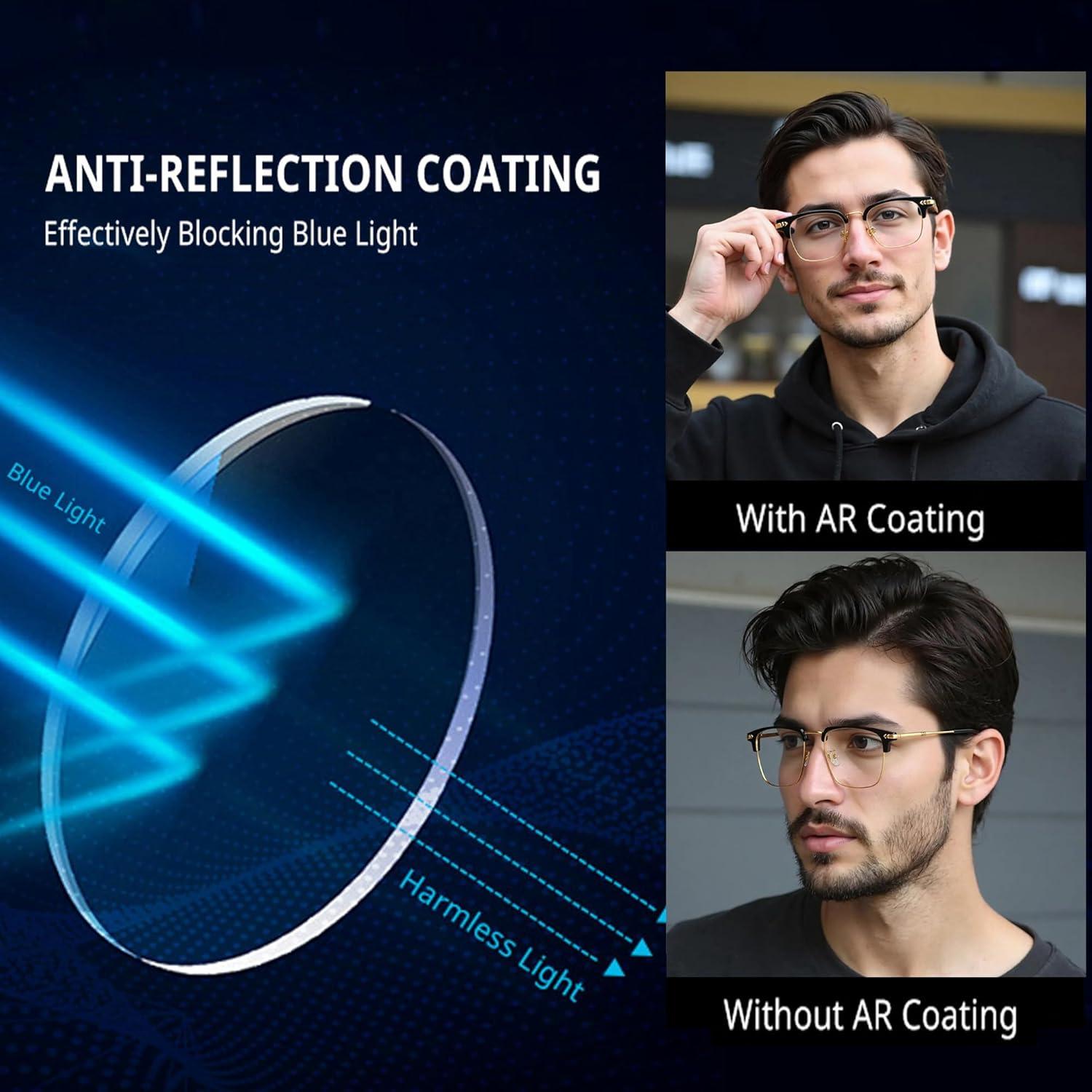 Gafas bloqueadoras de luz azul TR90 y metal para hombres