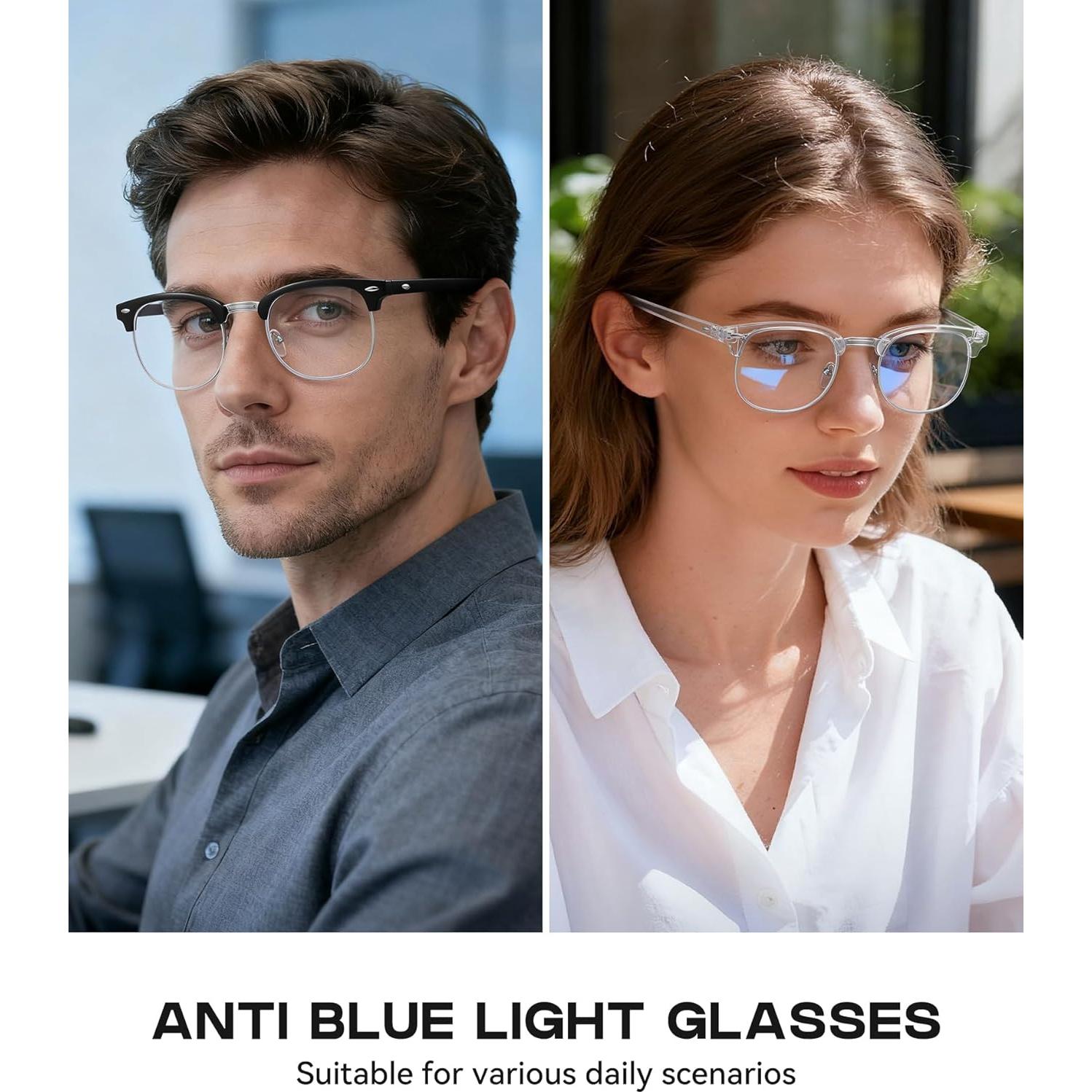 Gafas anti luz azul Perfectmiaoxuan unisex 2 pares