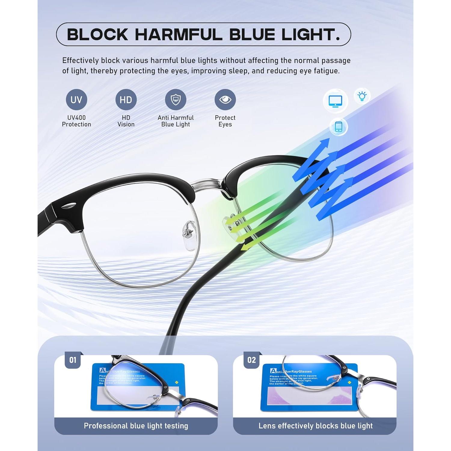 Gafas anti luz azul Perfectmiaoxuan unisex 2 pares