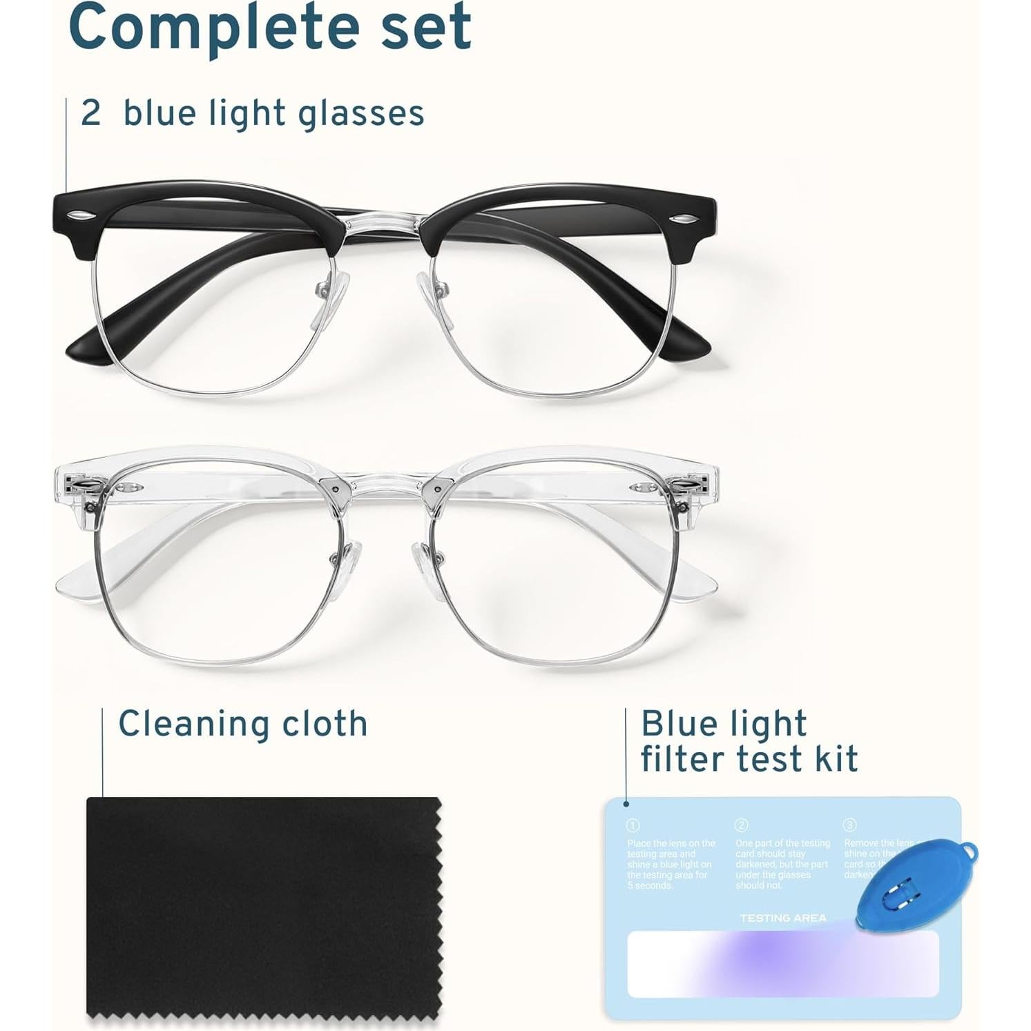 Gafas de Bloqueo de Luz Azul Racico UV400 para Hombres y Mujeres
