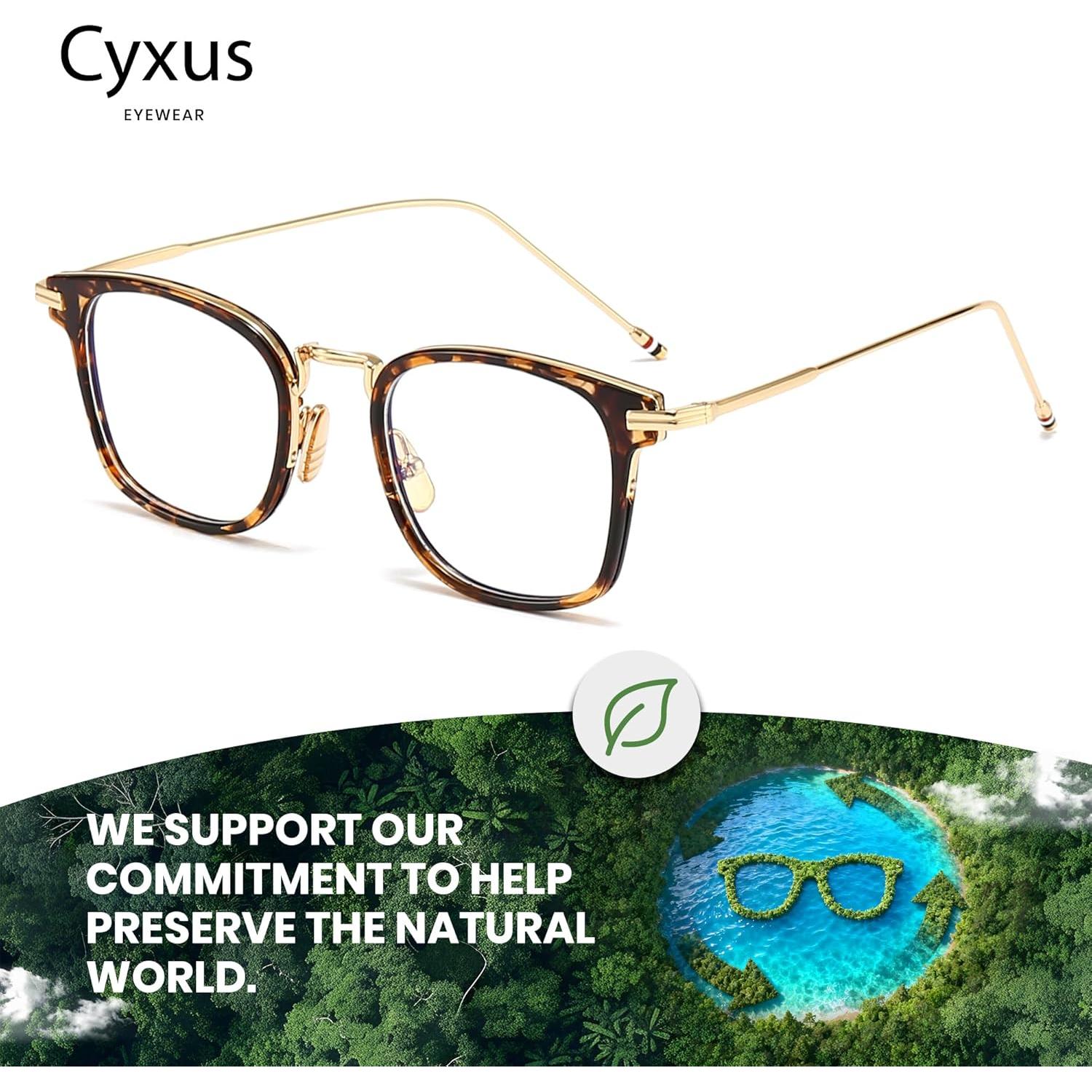 Gafas de luz azul Cyxus TR90+Metal cuadradas anti-reflejo