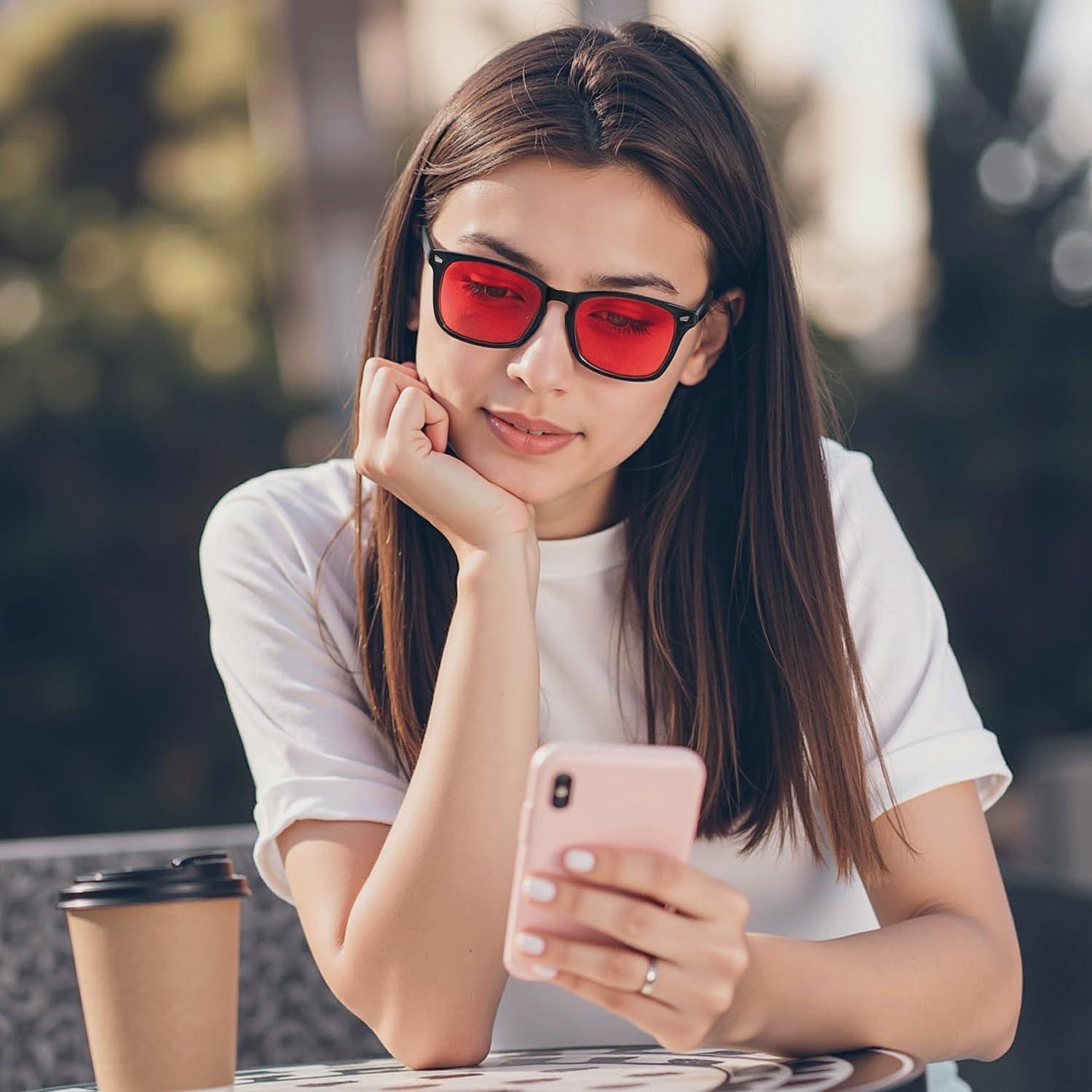 Gafas bloqueadoras luz azul UV400 Amber y Rojo - Anti reflejo