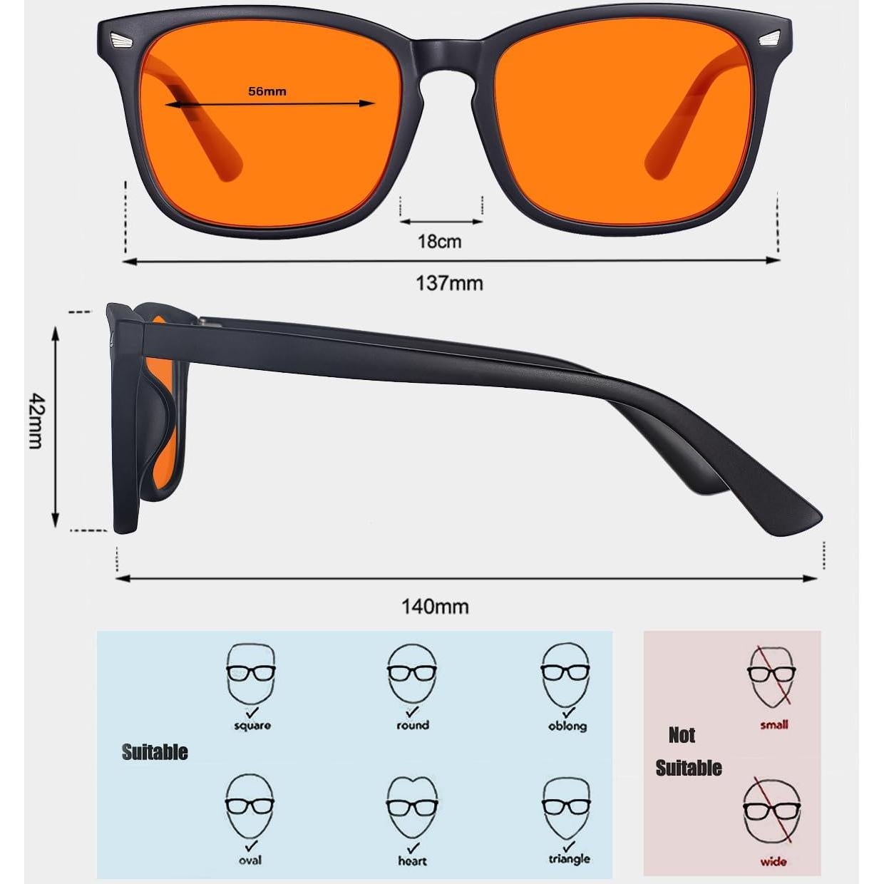 Gafas bloqueadoras luz azul UV400 Amber y Rojo - Anti reflejo