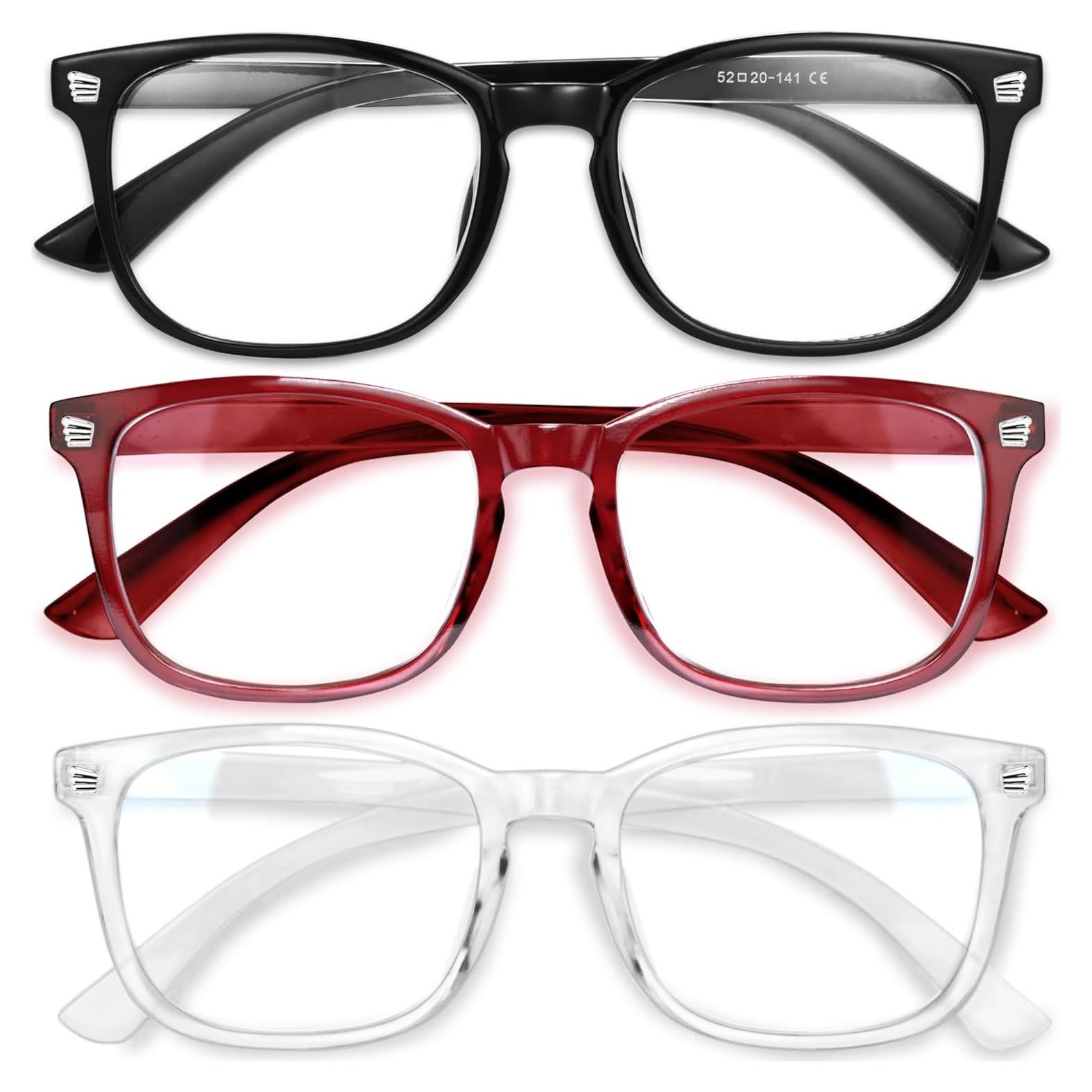 Gafas de luz azul Gaoye para mujer - Bloqueo 99% - Paquete de 3