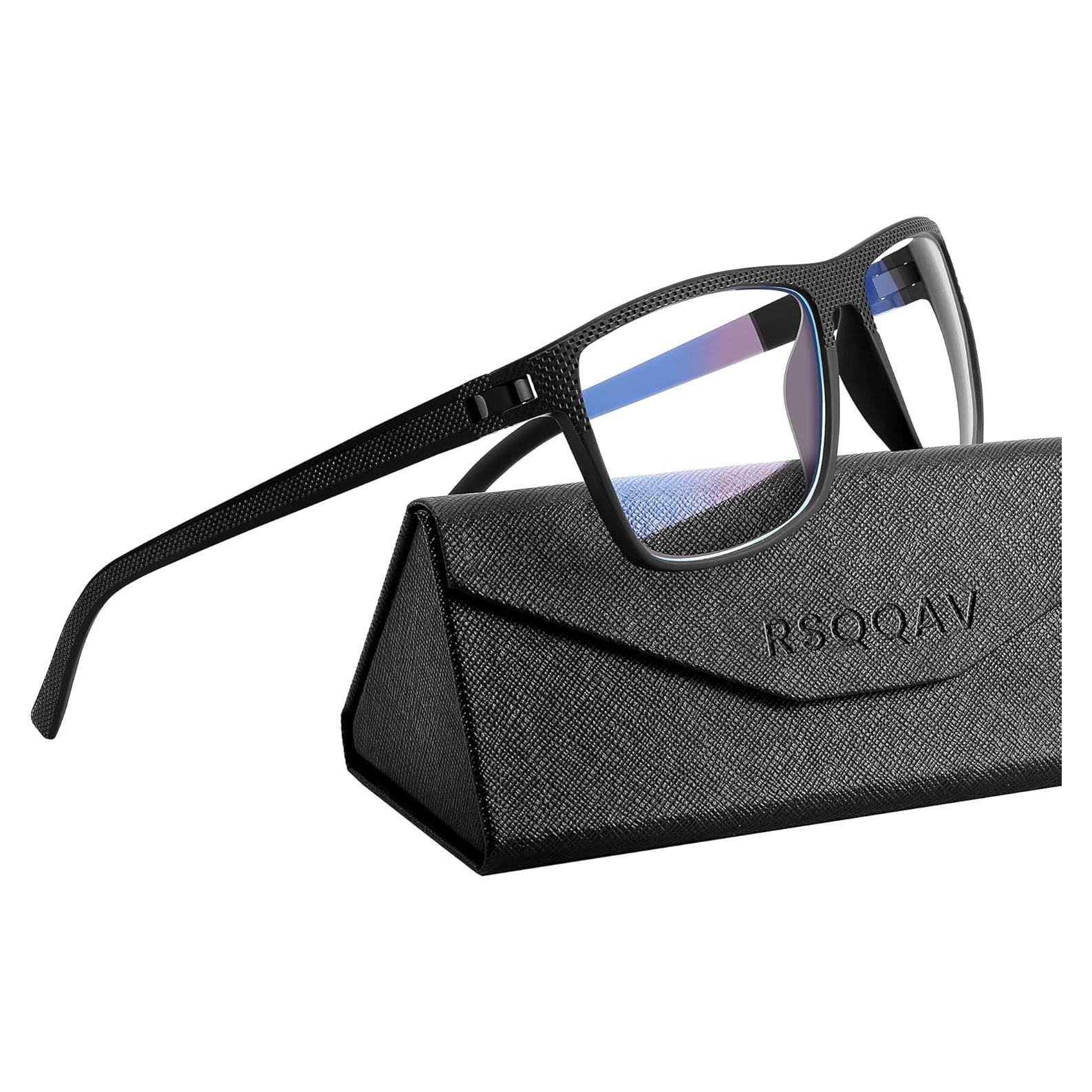 Gafas Anti Luz Azul RSQQAV UV400 Hombres Marco Cuadrado