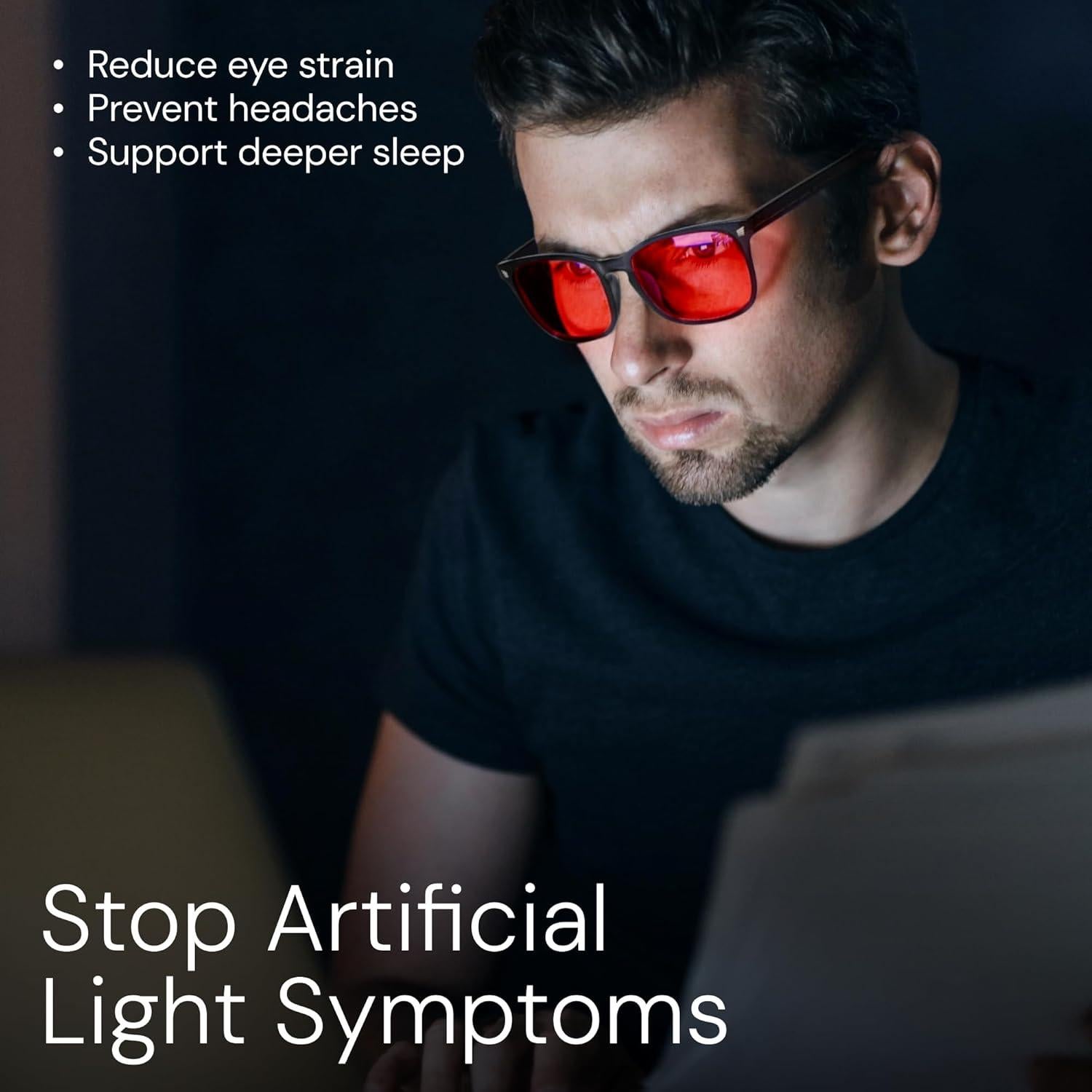 Gafas de Sueño Livho Anti Luz Azul para Computadora - Lentes Rojos