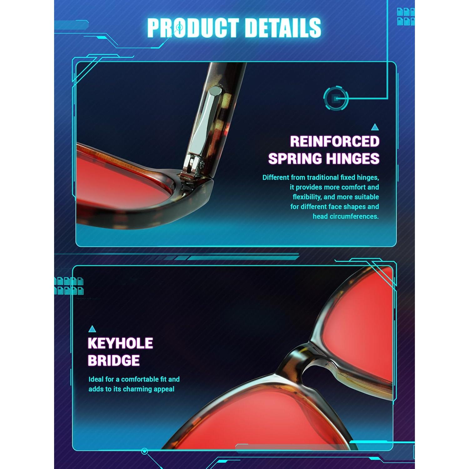 Gafas de Sueño TIJN con Lentes Rojos para Bloqueo Luz Azul