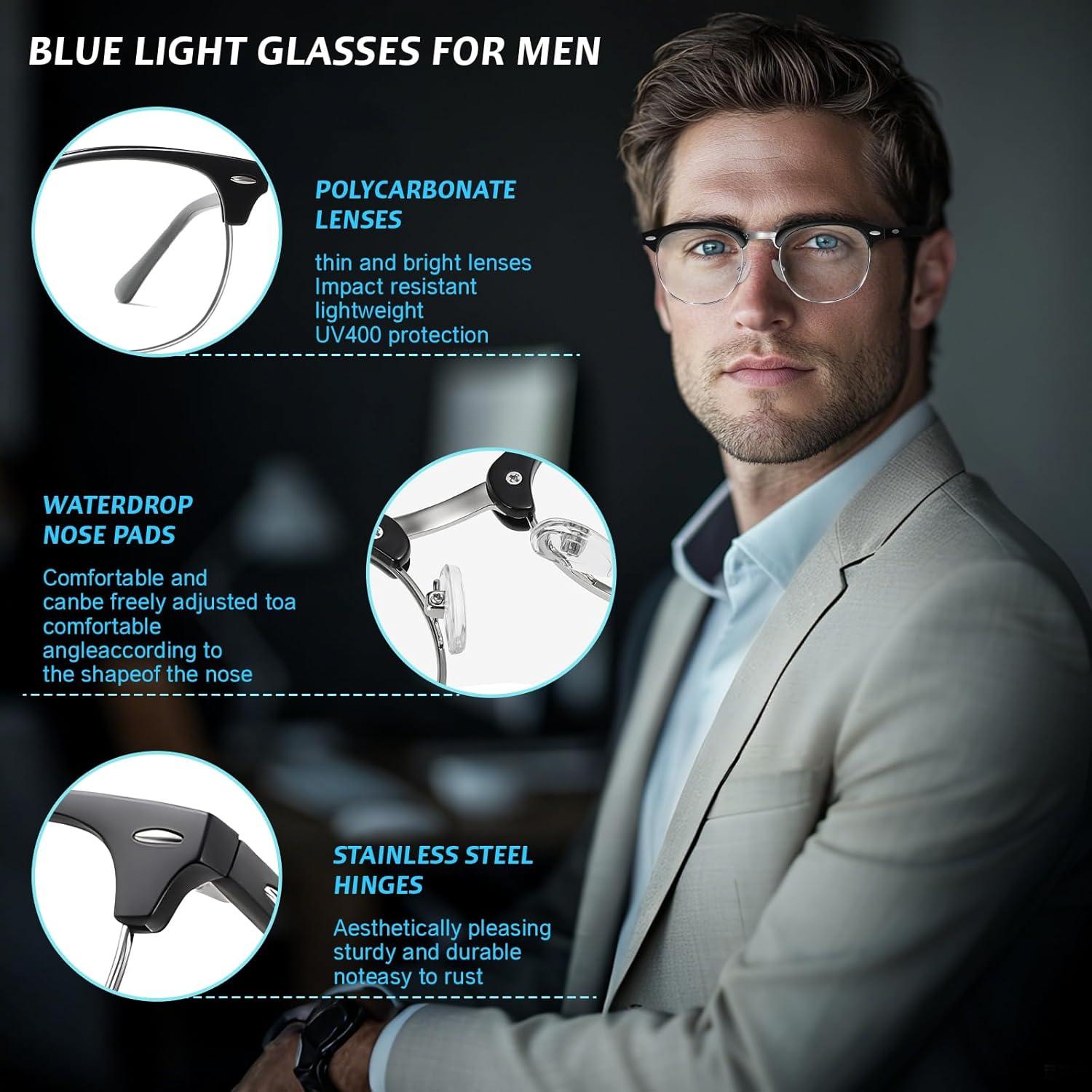 Gafas de Luz Azul WINTOO Unisex Media Montura UV400