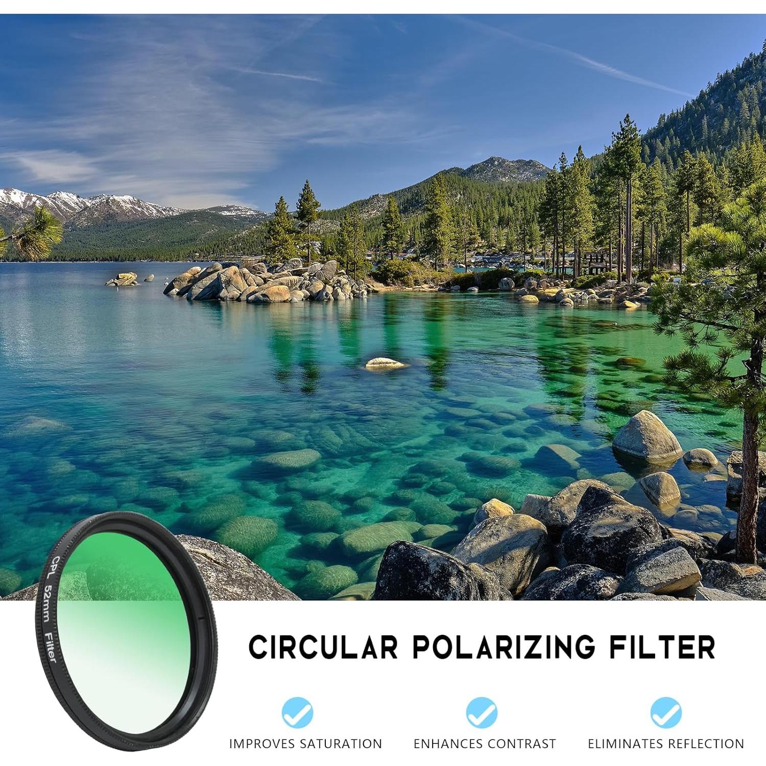 Filtro CPL 52mm Boysinglens - Polarizador Circular para Smartphone