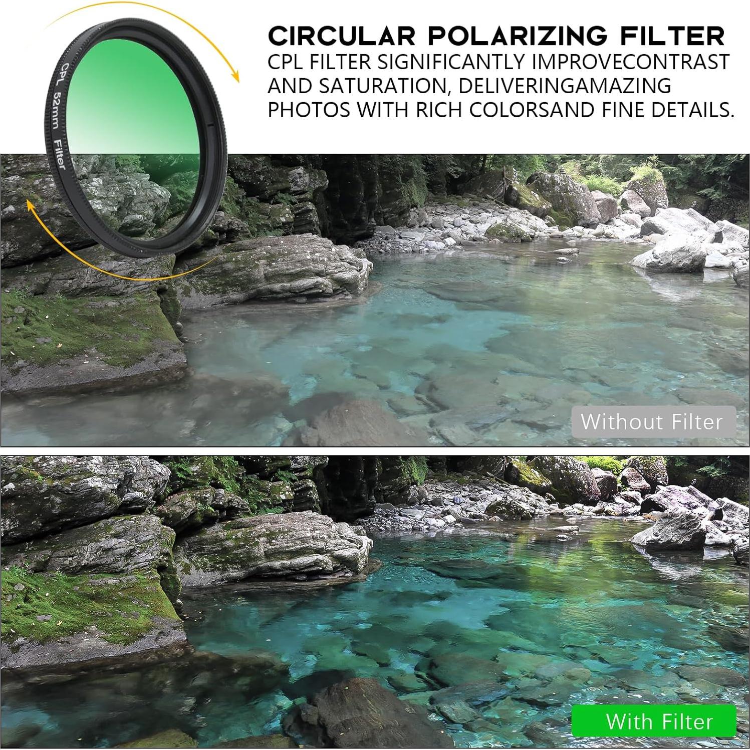 Filtro CPL 52mm Boysinglens - Polarizador Circular para Smartphone
