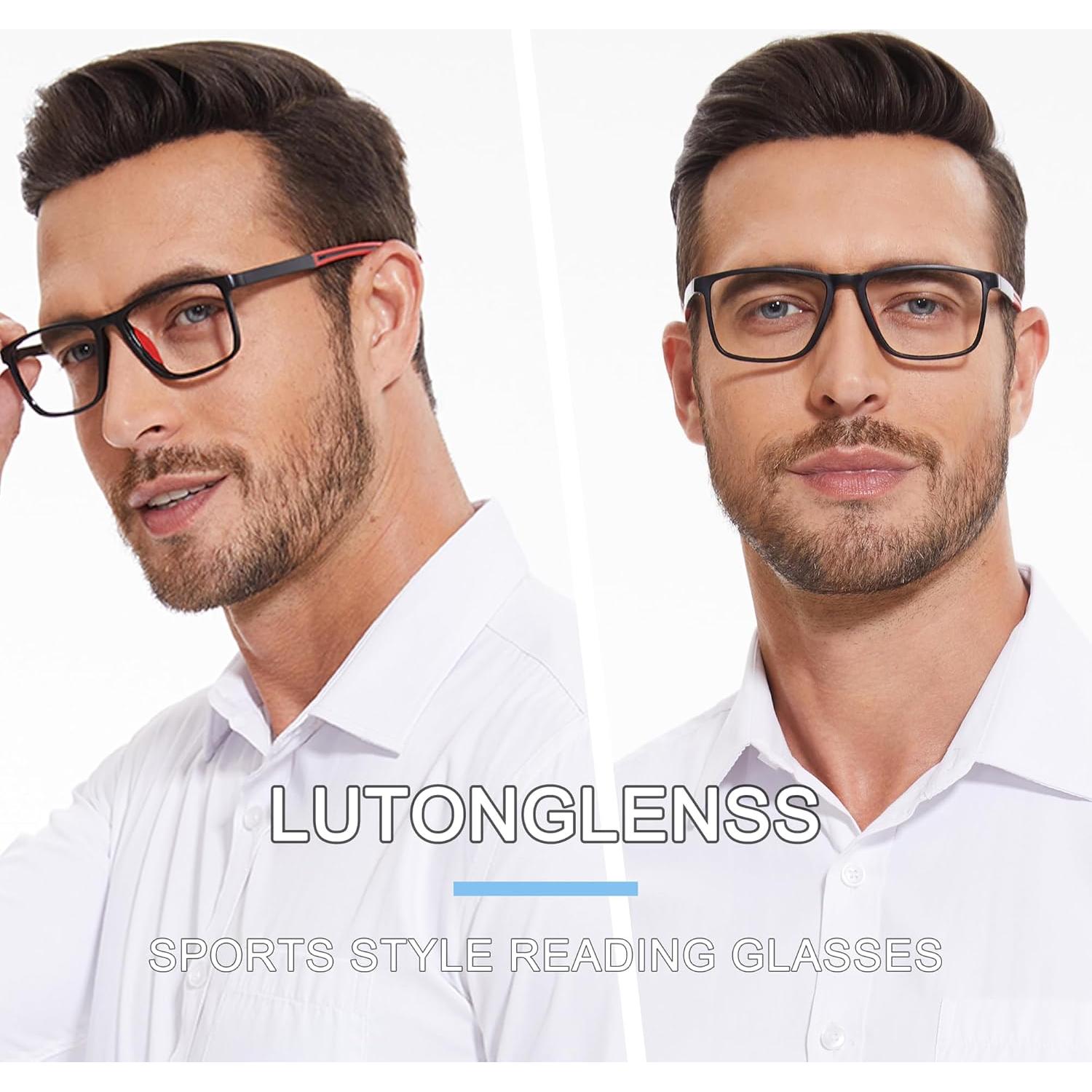 Gafas de lectura deportivas TR90 para hombres - Paquete de 5