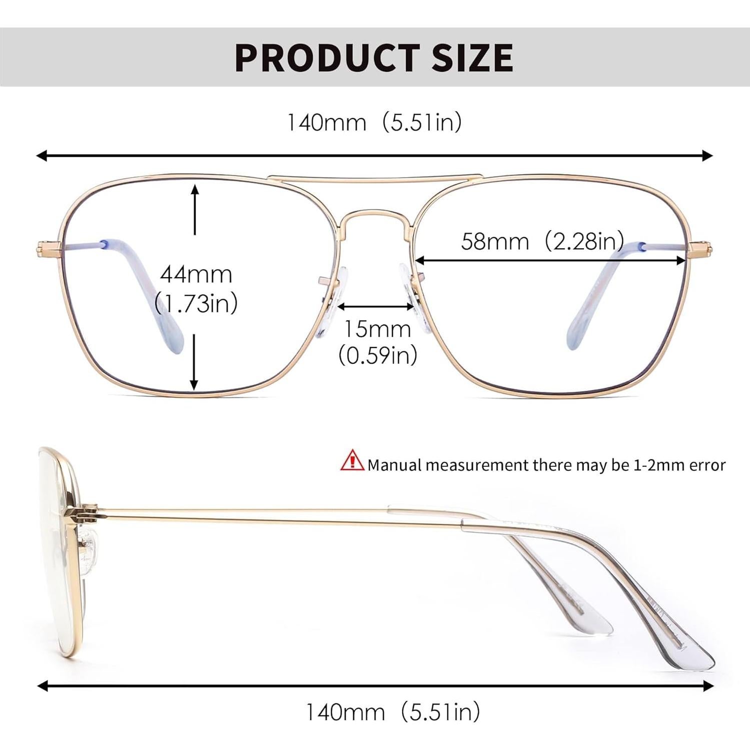 Gafas de Lectura Aviador JM para Mujeres - Bloqueo Luz Azul 1.0x