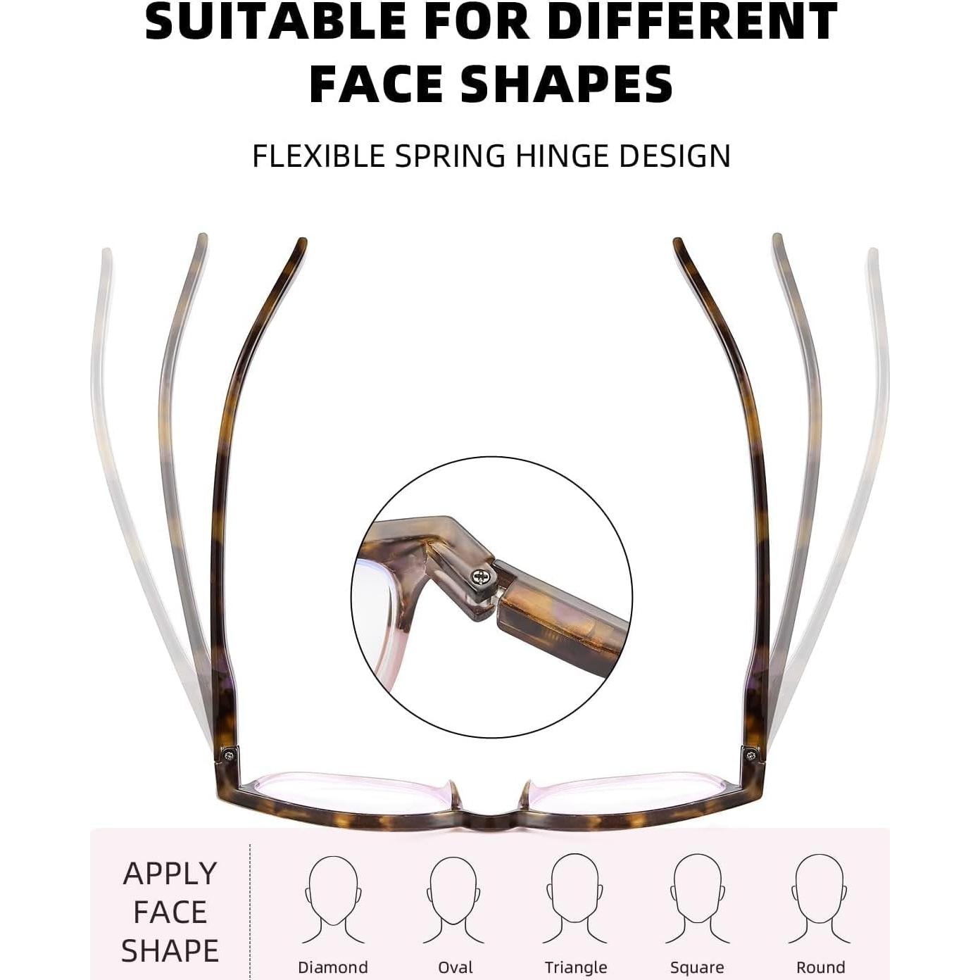 Gafas de lectura con luz azul JM - Paquete de 6 colores +2.25