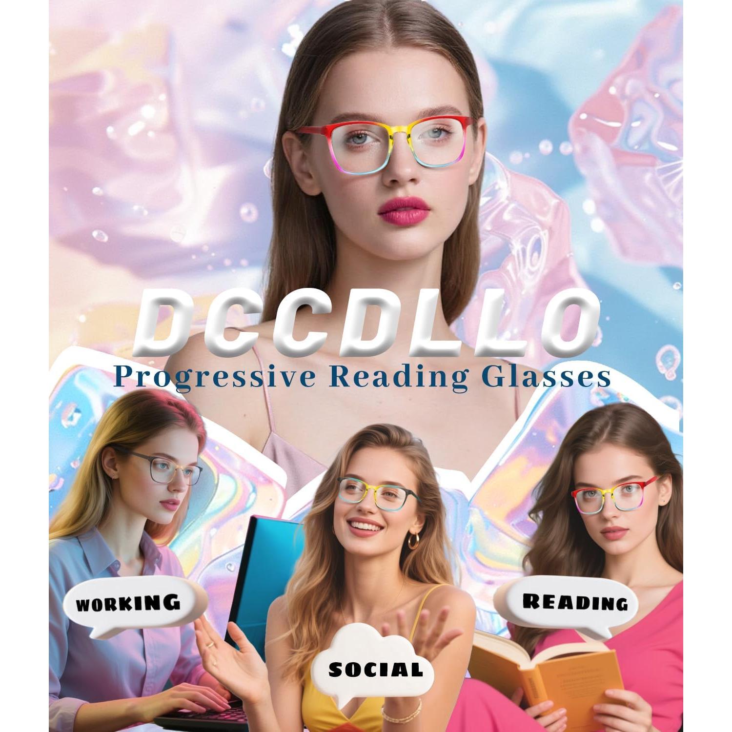 Gafas de lectura progresivas con filtro luz azul - 3 piezas