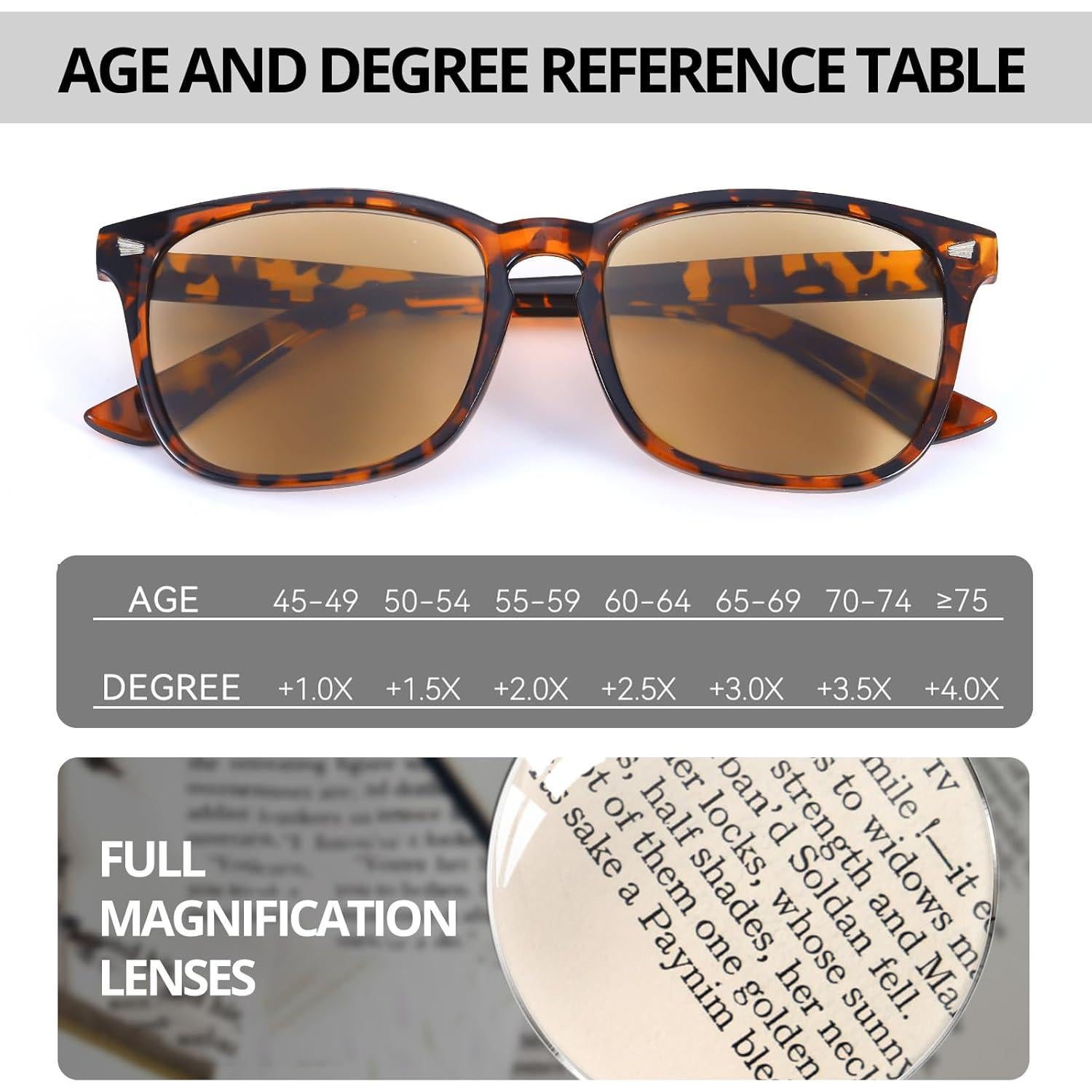 Gafas de Sol Lectoras Viewbetter UV400 Unisex Marco Leopardo 2.5x