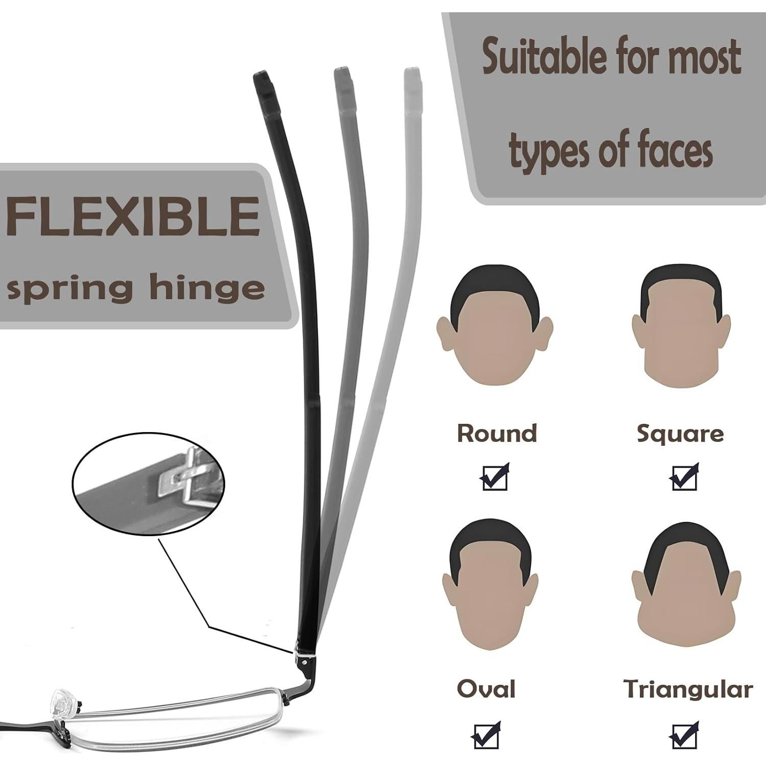 Gafas de Lectura CRGATV 3 Paquetes Anti Luz Azul UV400