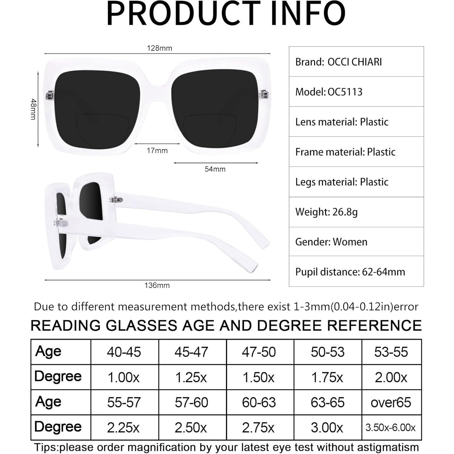 Gafas de Sol Bifocales OCCI CHIARI para Mujeres 1.0 UV400