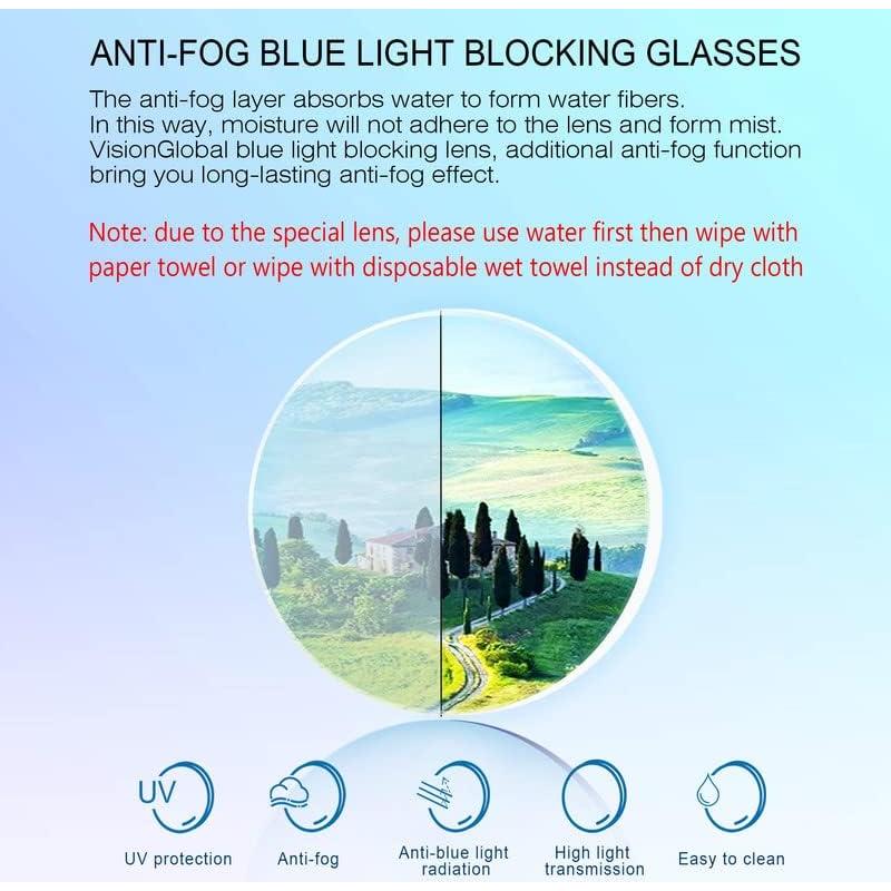 Gafas bloqueadoras de luz azul VisionGlobal Anti-Fog 0.0x