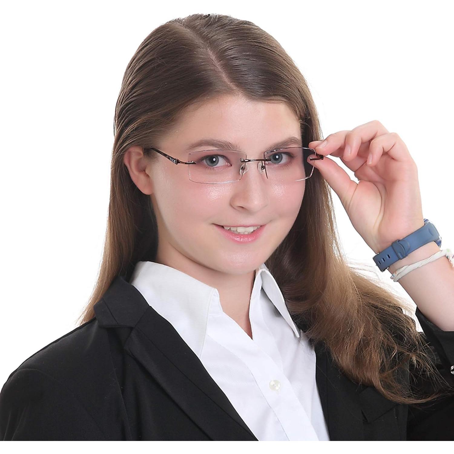 Gafas de bloqueo de luz azul LifeArt, marco sin montura +3.00