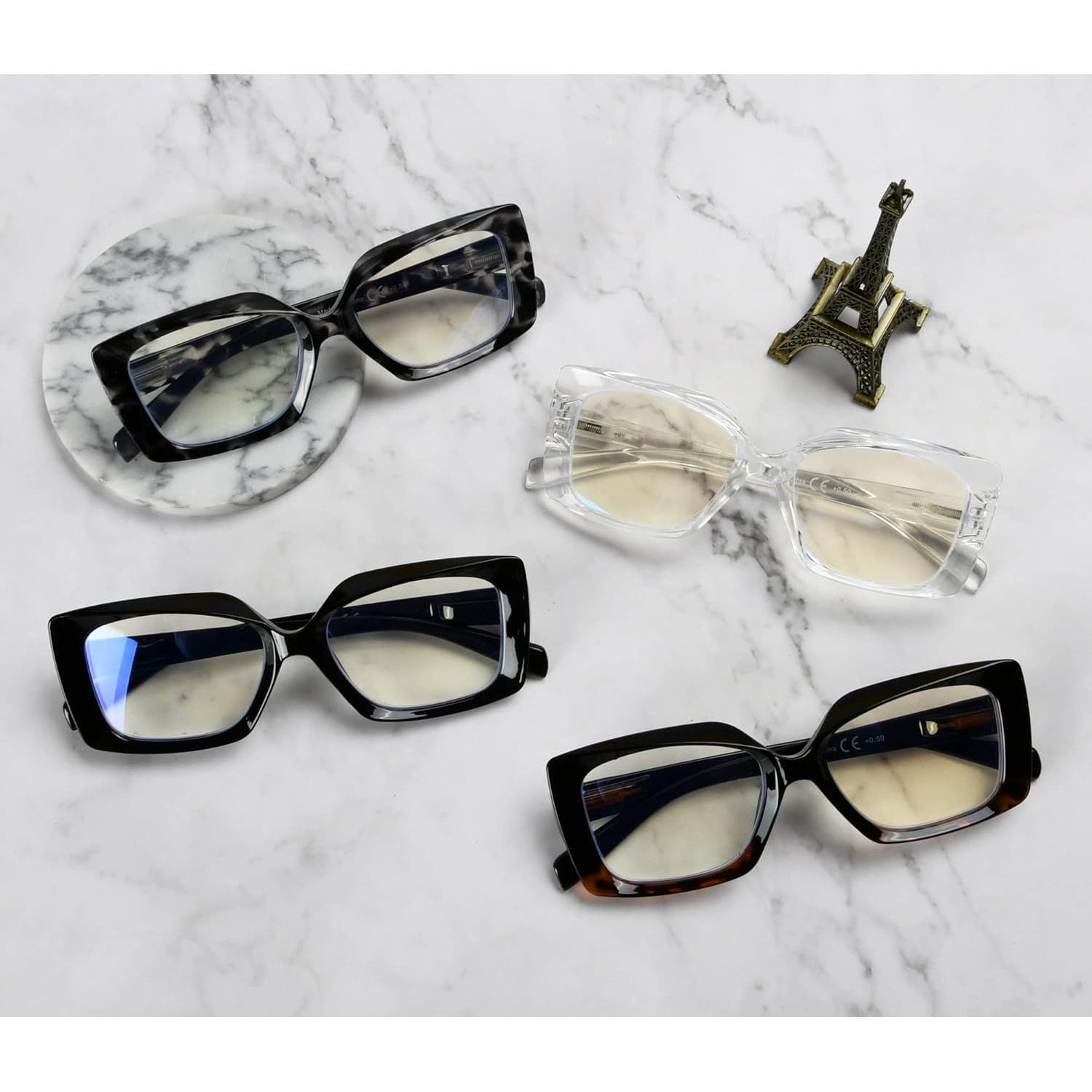 Gafas de Lectura Eyekepper 4-Pack Mujeres +1.5 Bloqueo Luz Azul