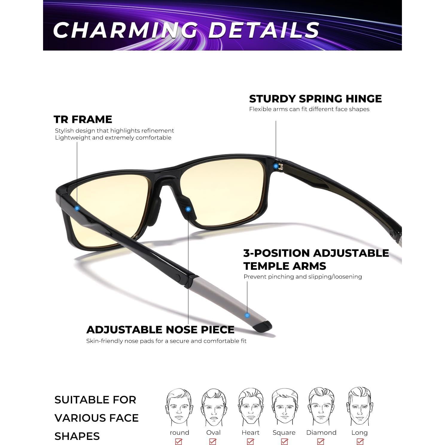 Gafas de Juego ZanyLen Bloqueo Luz Azul para Hombres