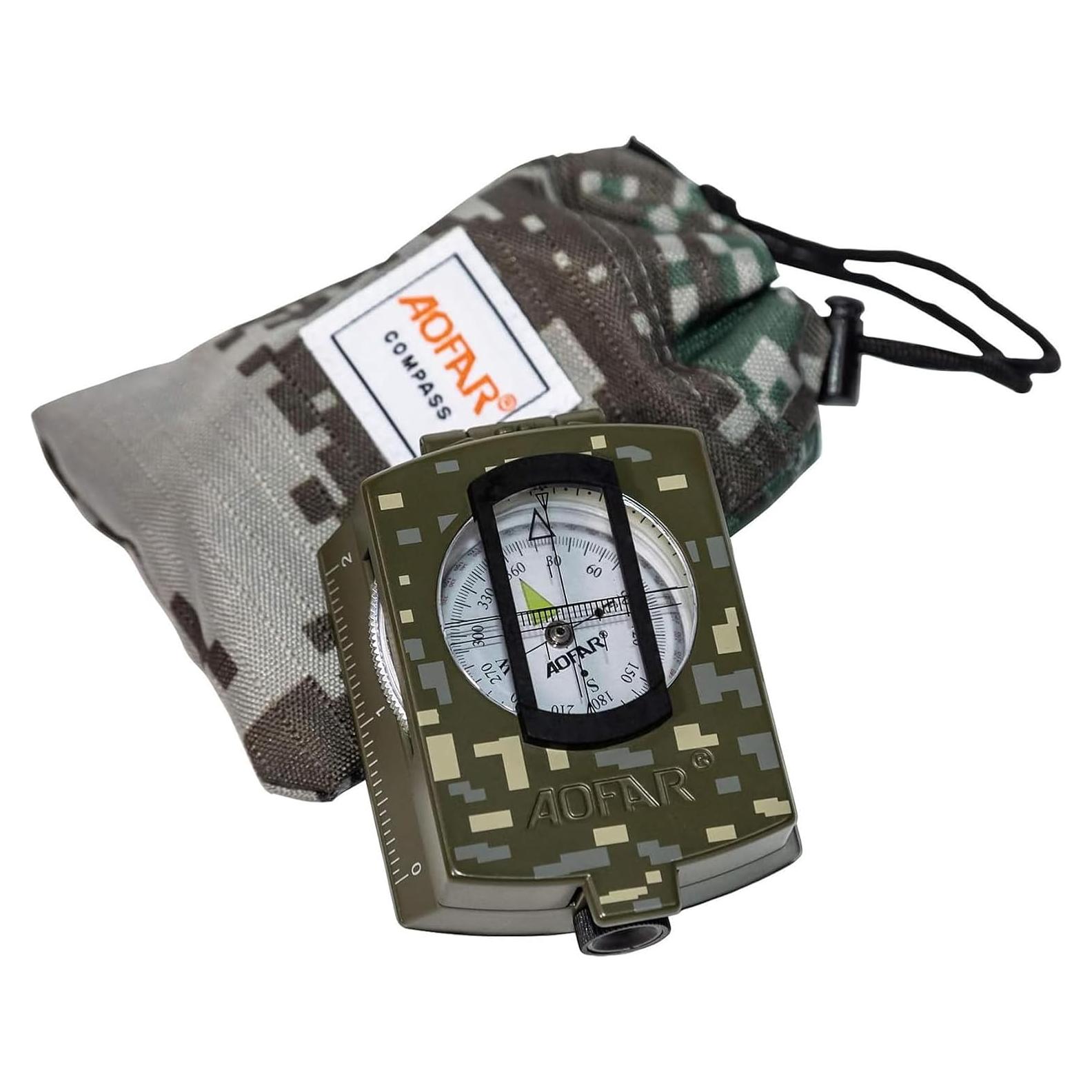 Brújula Militar AOFAR AF-4580 Impermeable y Compacta