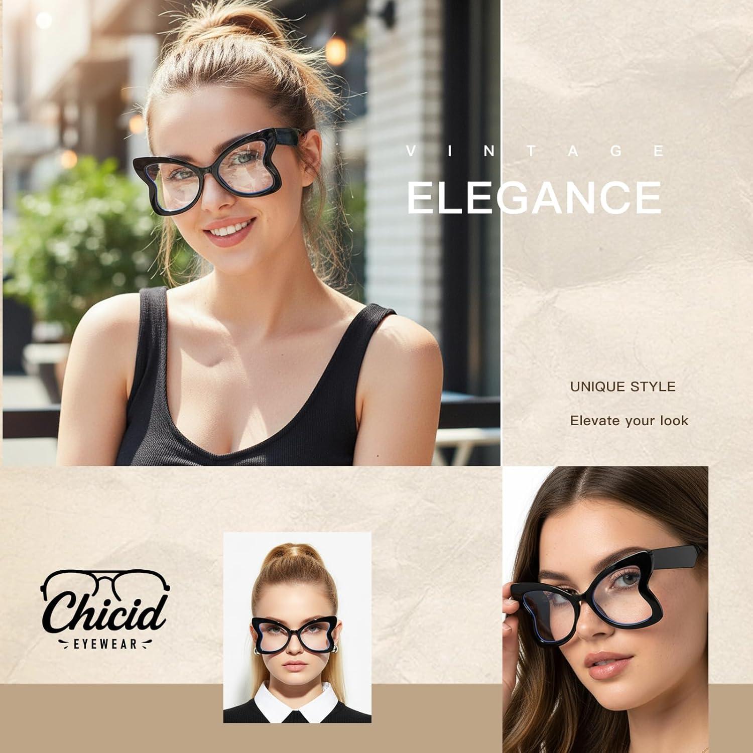 Gafas de luz azul Chicid mariposa antirreflejo para mujer