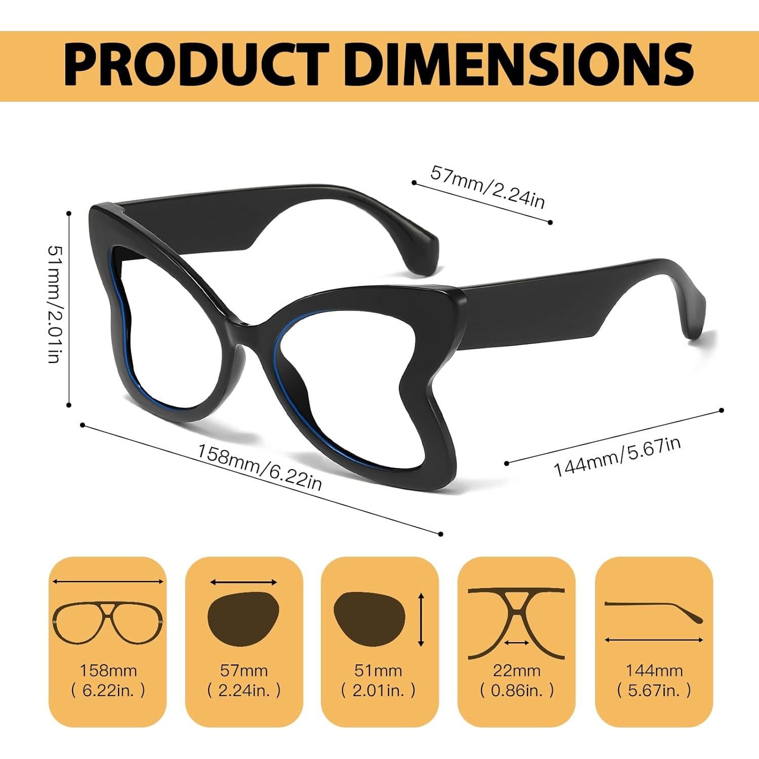 Gafas de luz azul Chicid mariposa antirreflejo para mujer