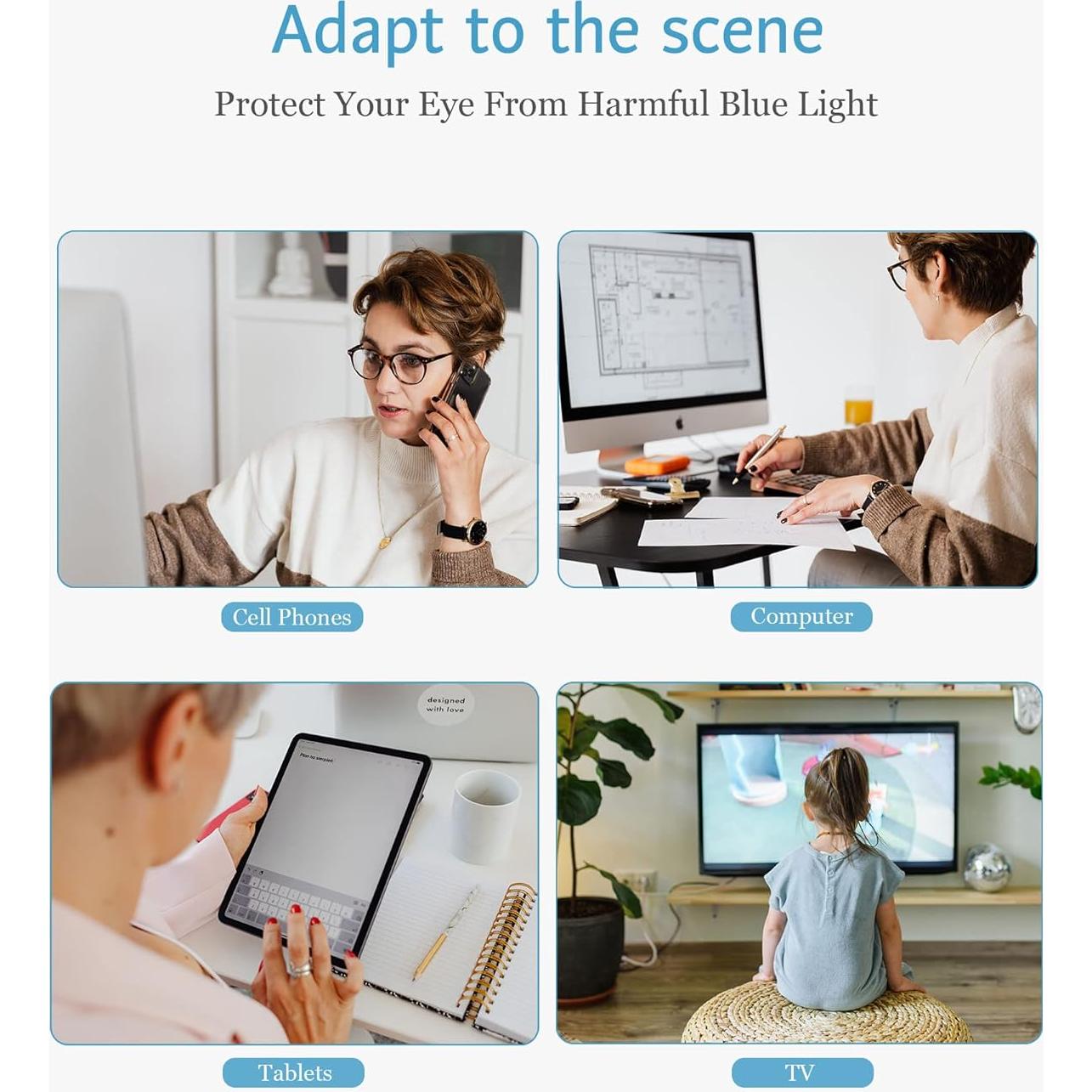 Gafas ANRRI Bloqueo Luz Azul Redondas Transparentes Unisex